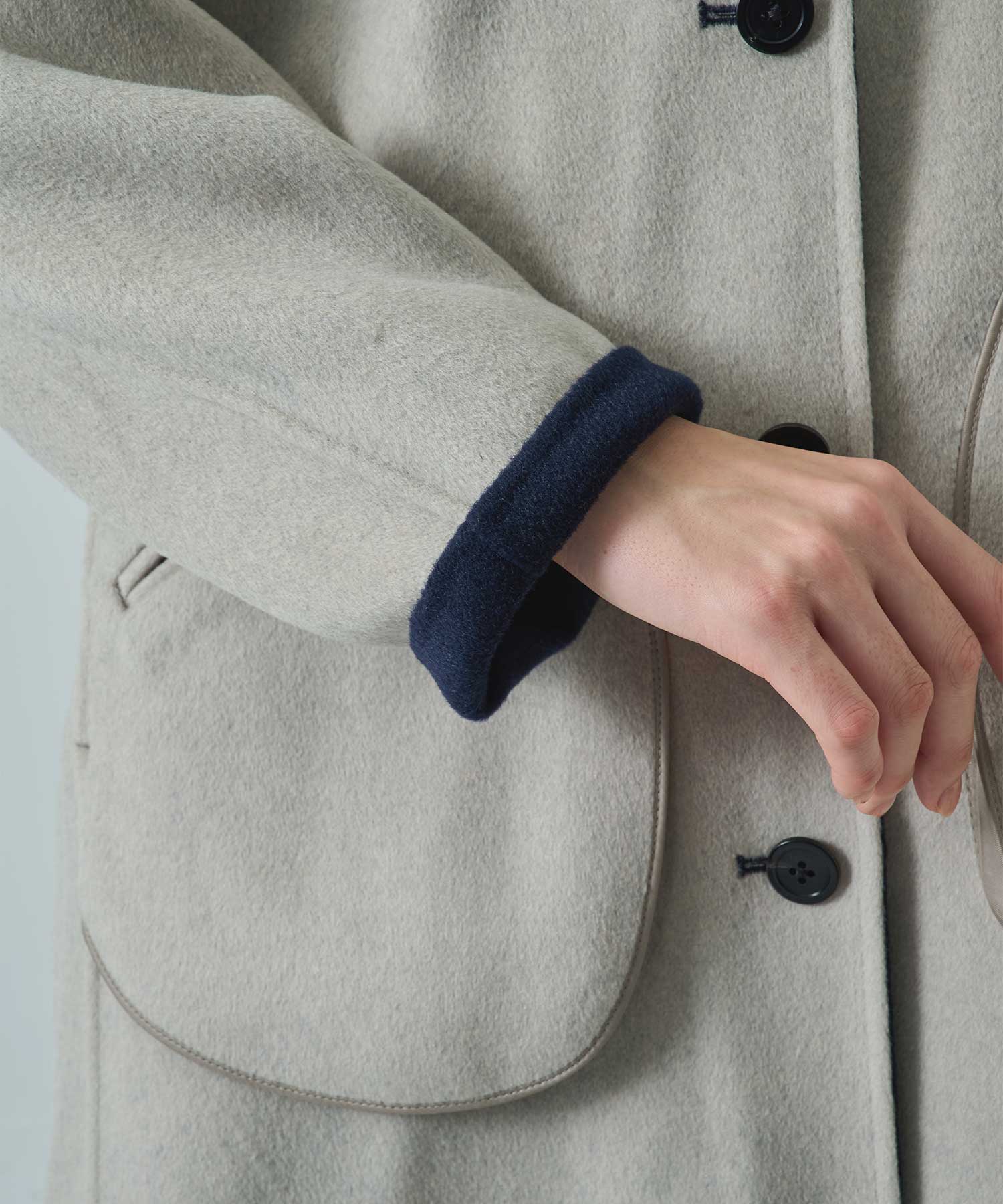 CASHMERE/SILK/WOOL STAND OVER COAT THE TOKYO