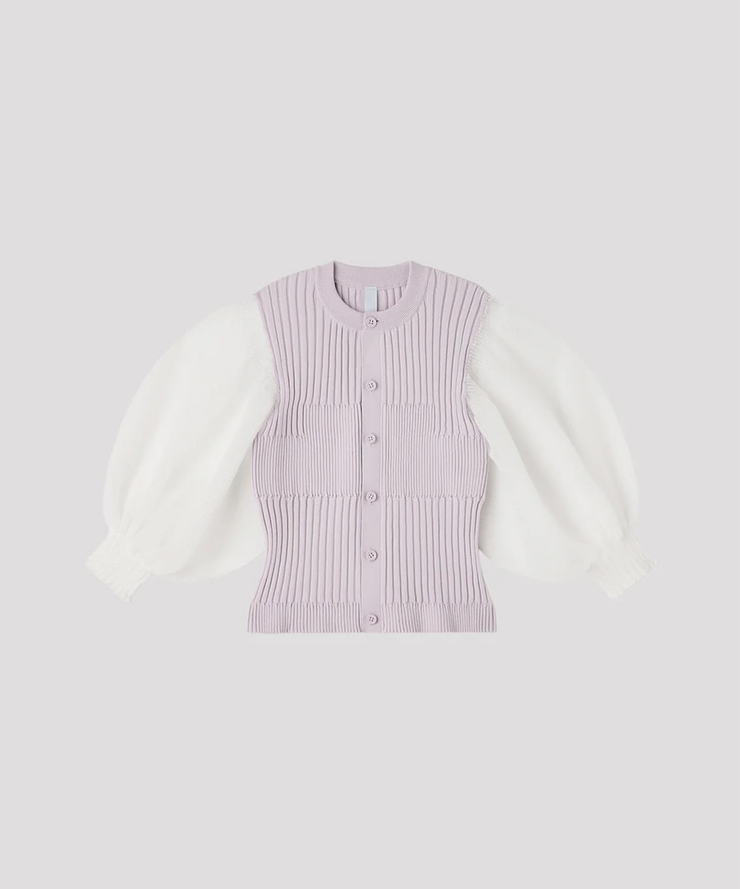 FLUTED LUCENT PUFF SLEEVE CARDIGAN CFCL