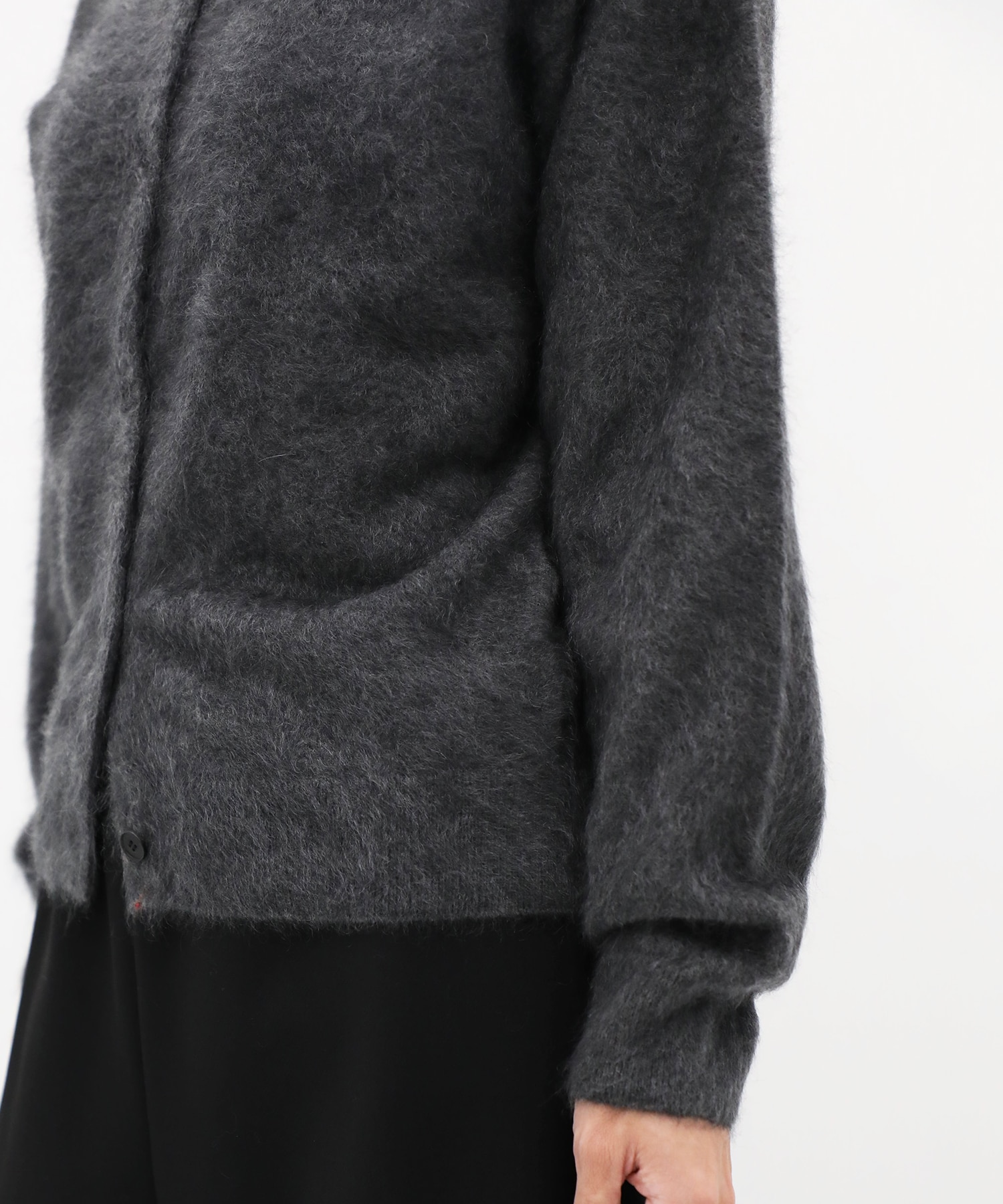 ROYAL CASHMERE FUR CREWNECK CARDIGAN ATON