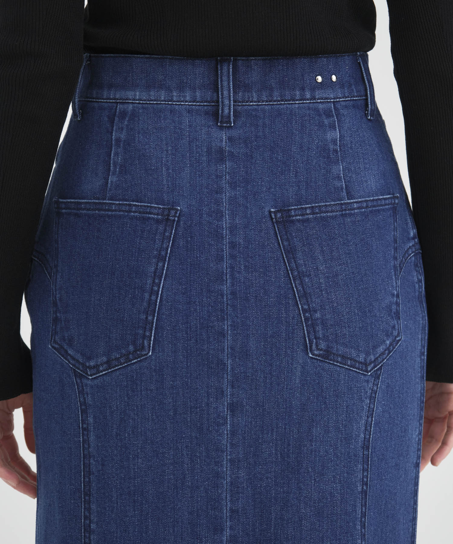 Cutting Stretch Denim Skirt RITAN