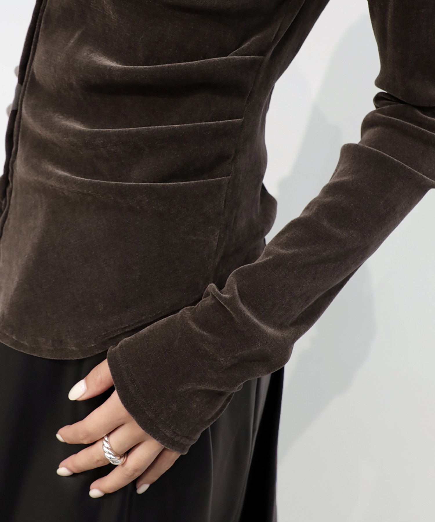 Velours Hoodie Cut Tops RITAN