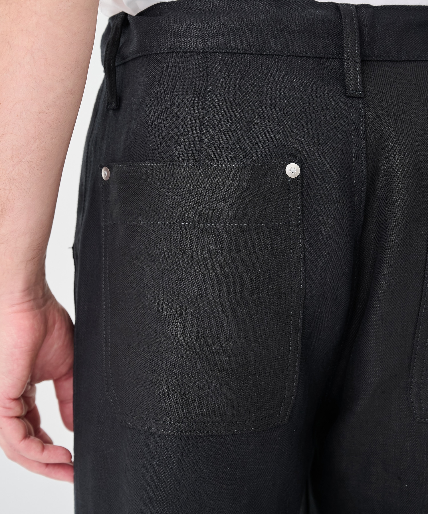 別注NEW CLASSIC WORK JEANS BLACK LINEN TANAKA