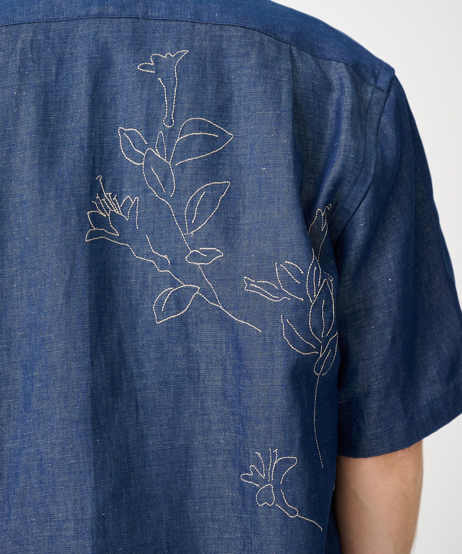 別注THE SS SHIRT INDIGO LINEN EMBROIDERY TANAKA