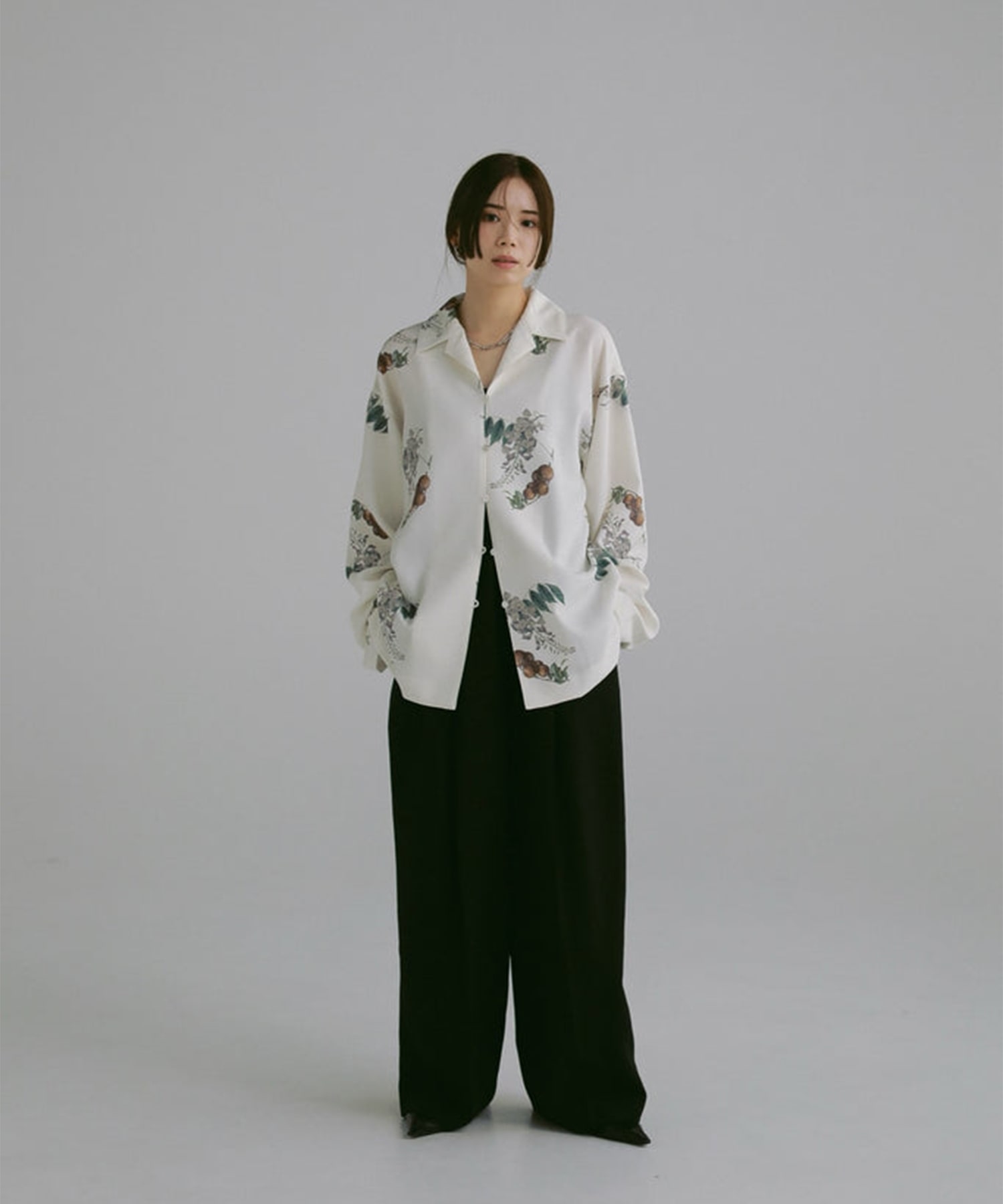 botanical open collar shirts Louren