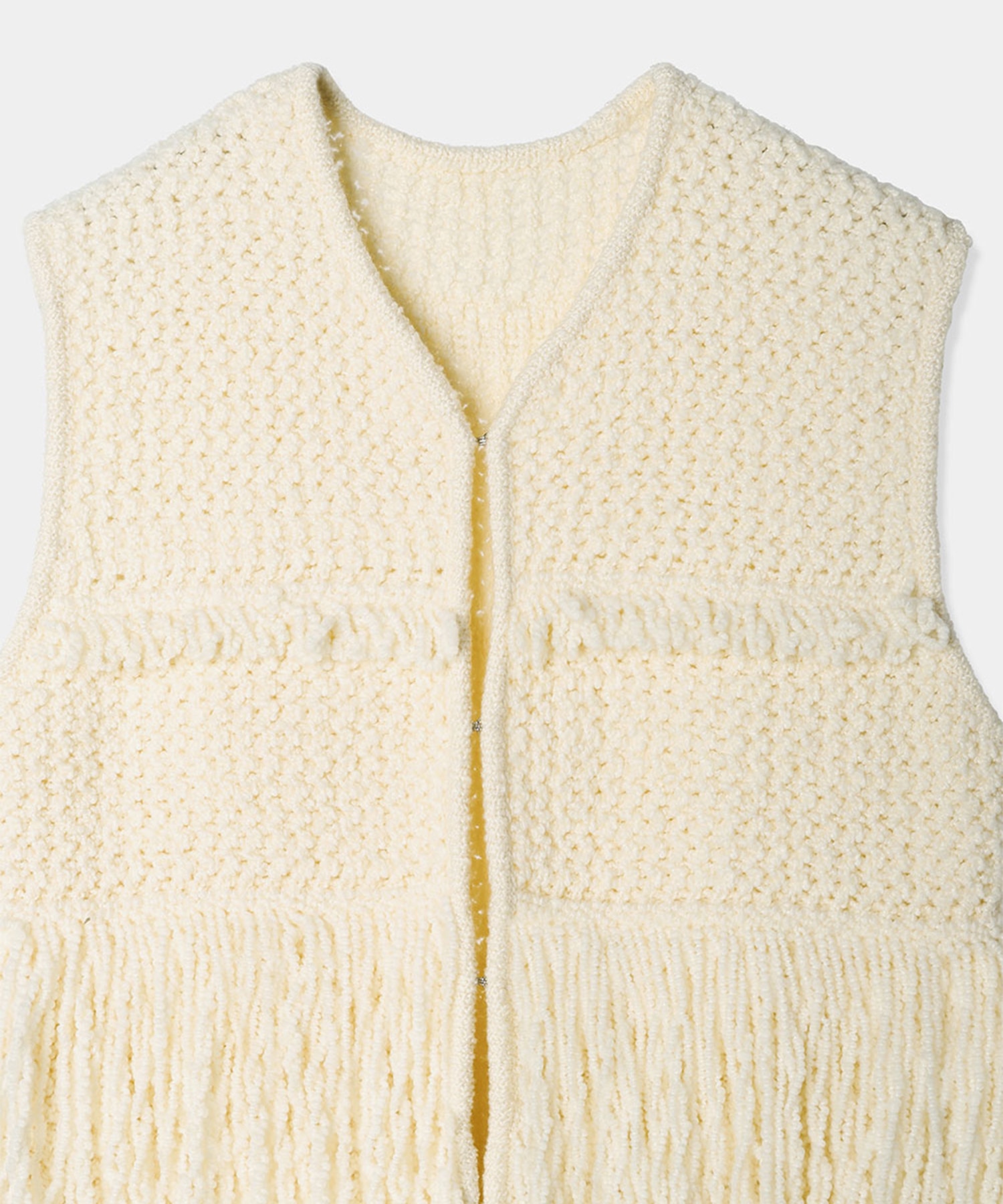 slab yarn fringe vest Louren