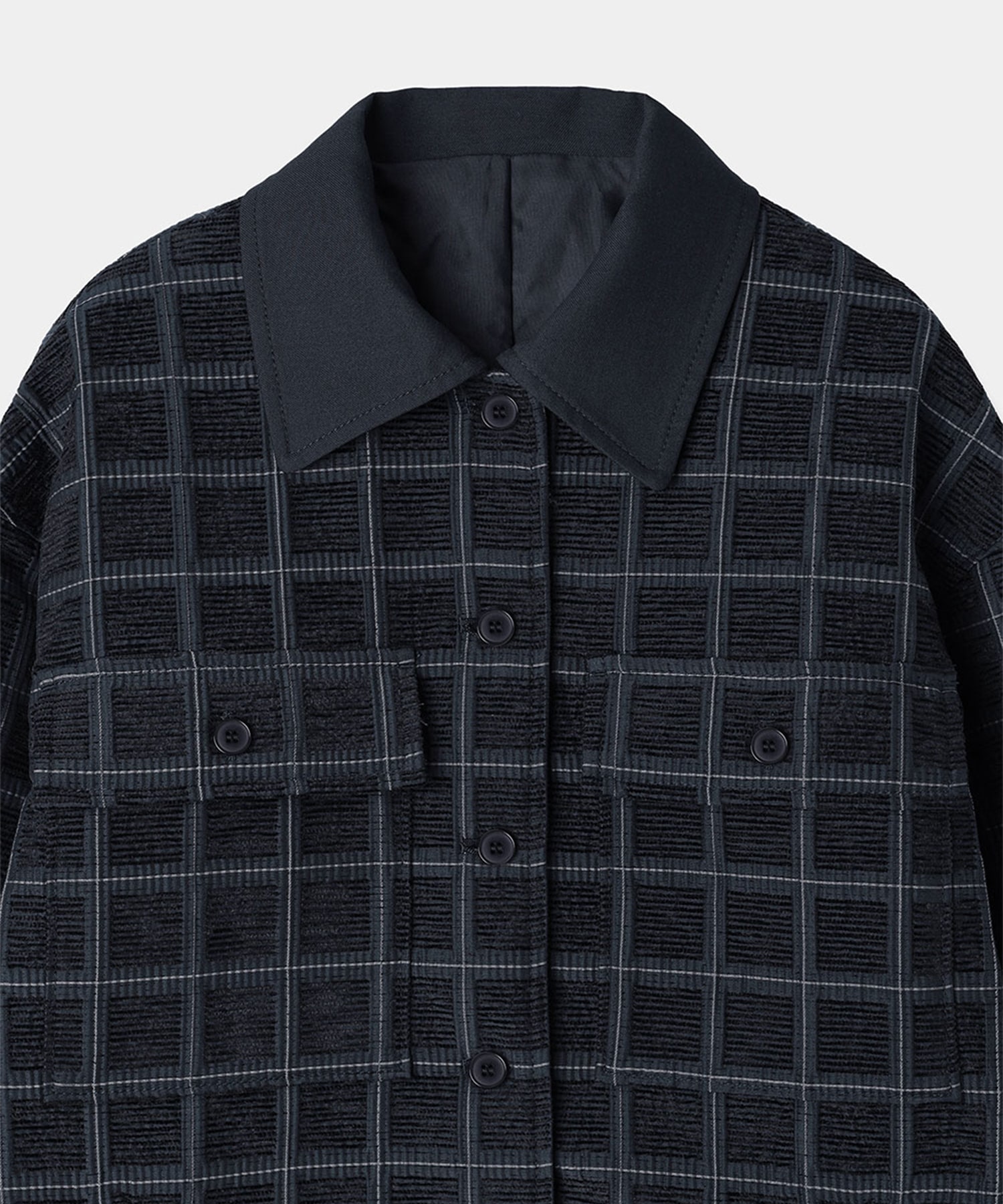 velvet jacquard check blouson Louren