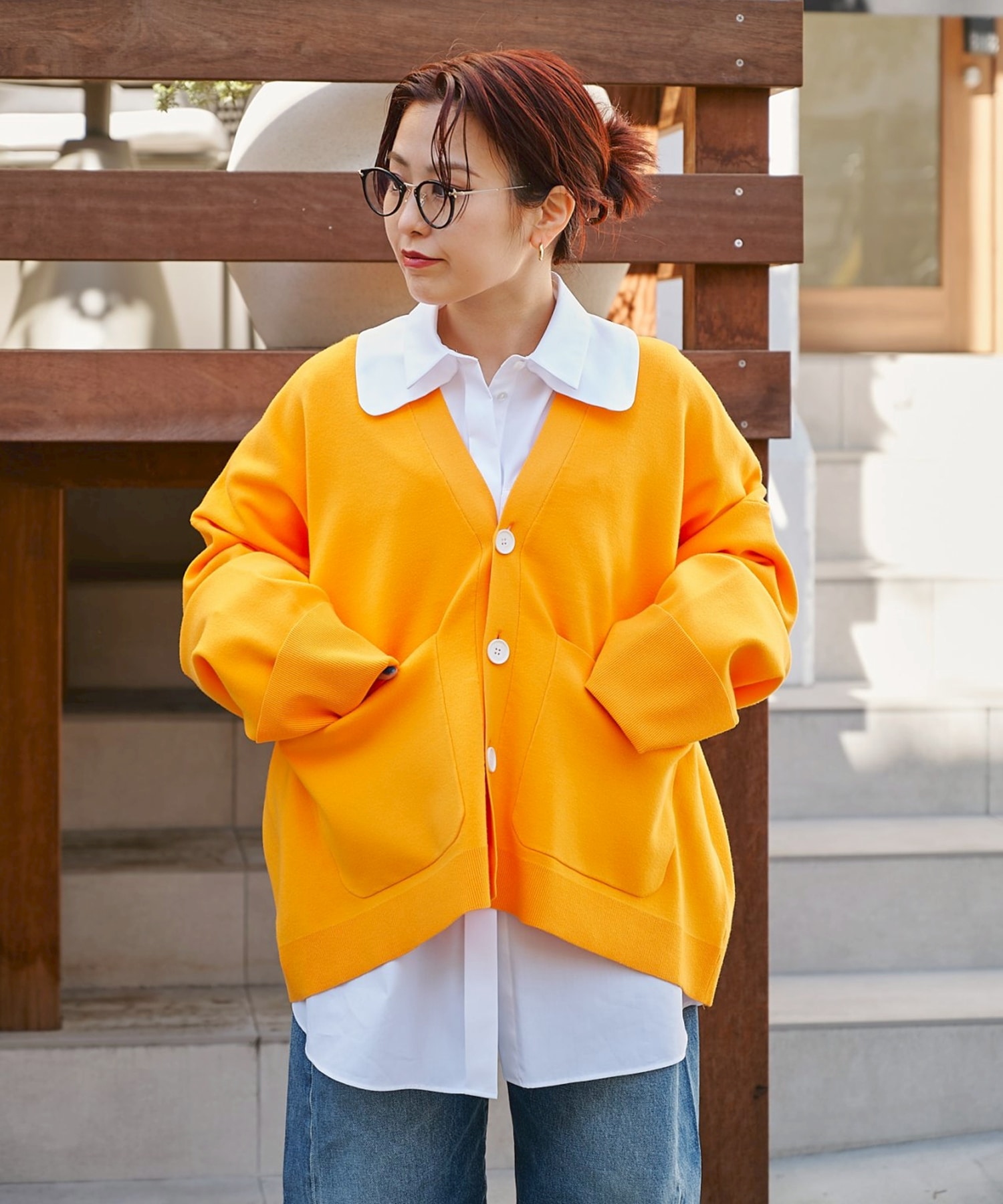 BOX WIDE-CARDIGAN ENFOLD