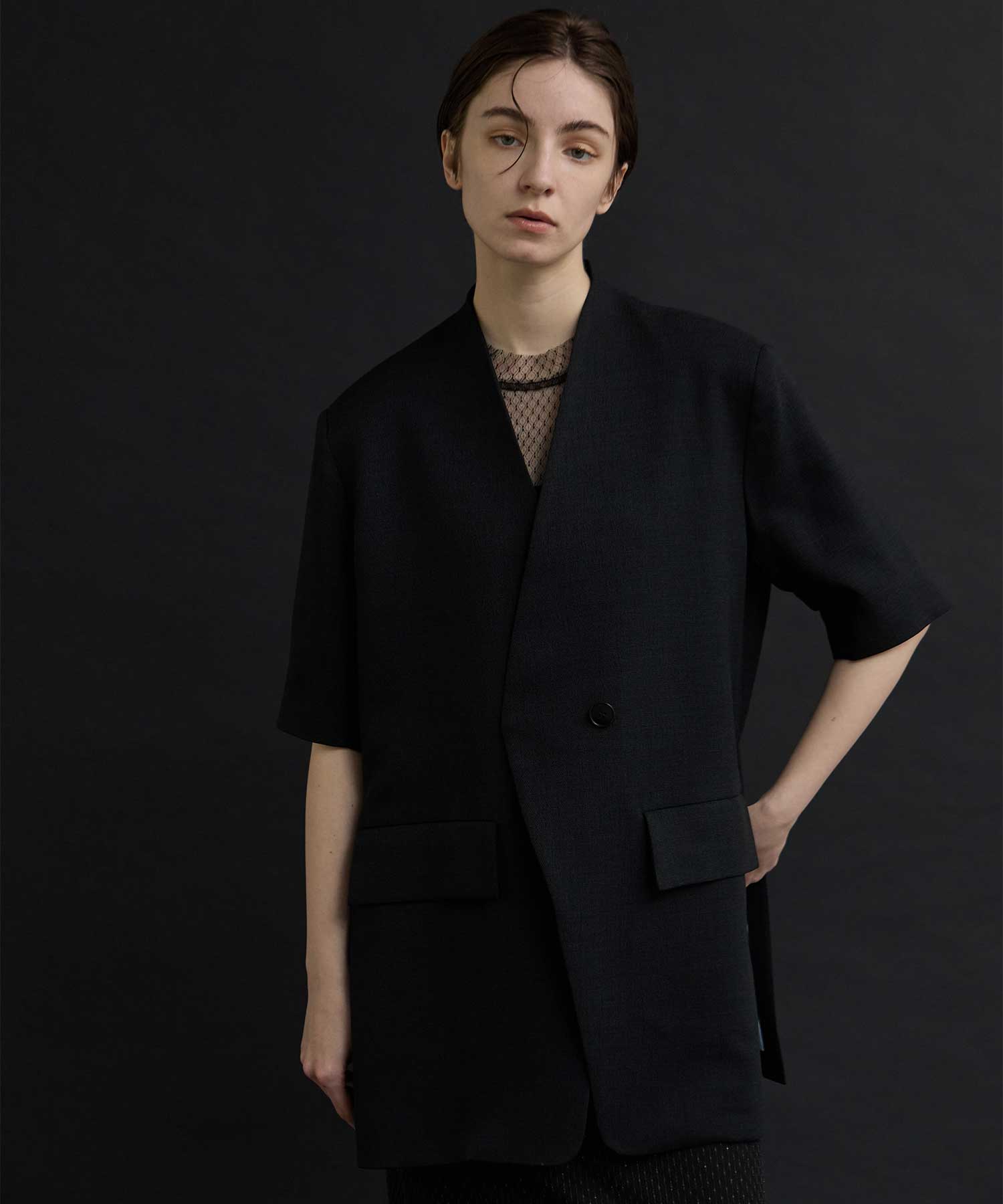 別注 side slit half sleeve jacket Louren