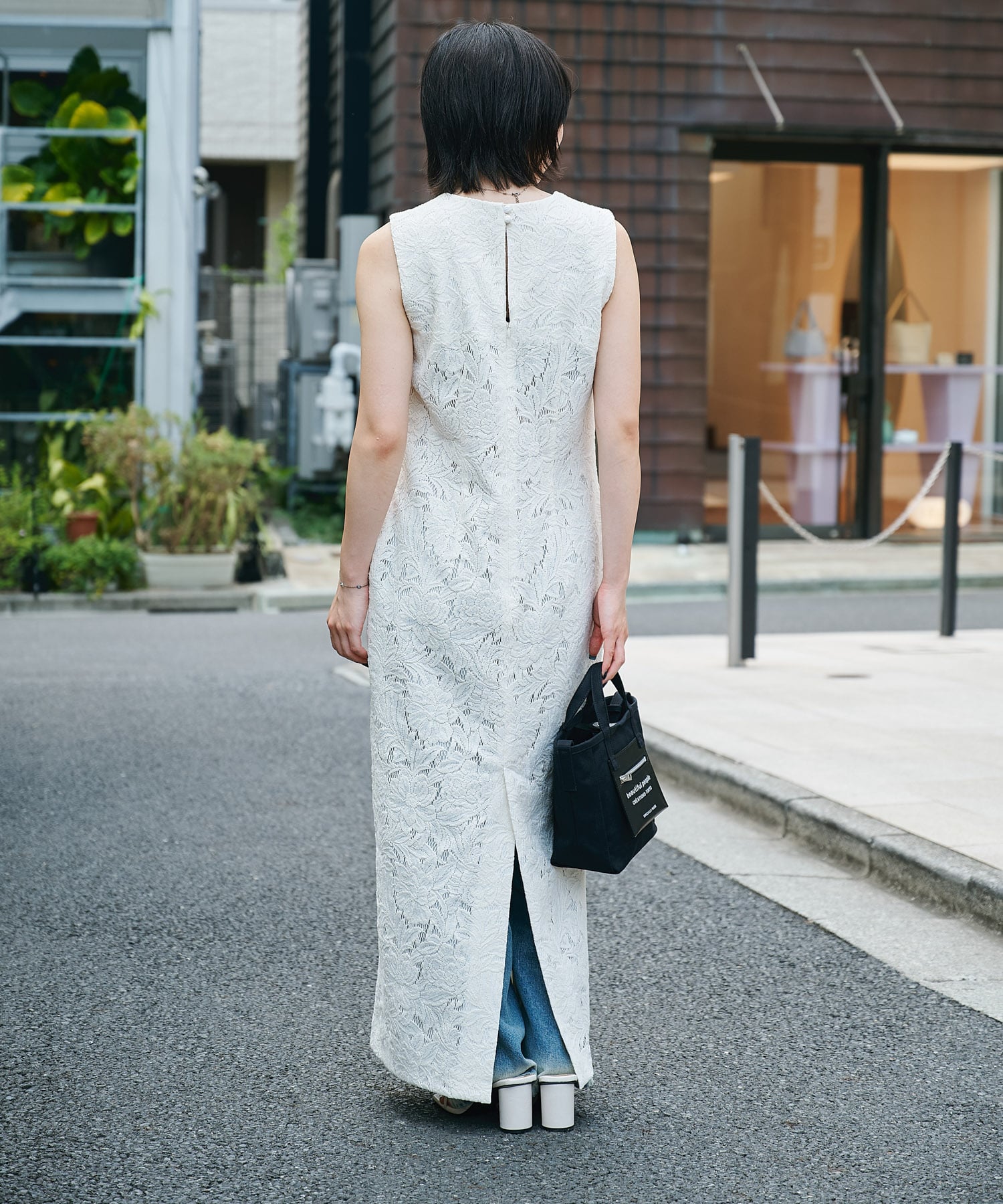 flower jacquard lace dress Louren