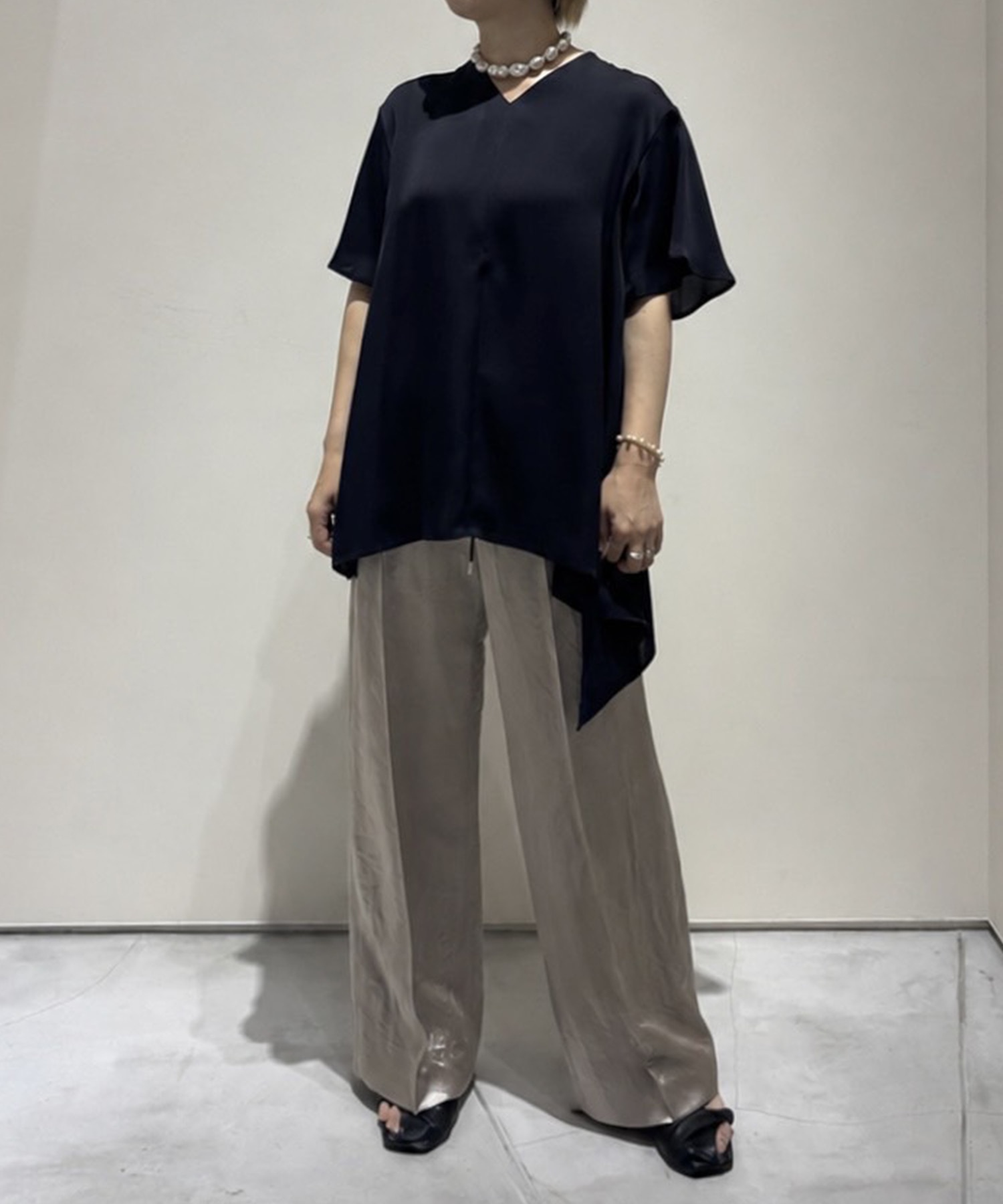 Satin Half Sleeve Blouse THE TOKYO