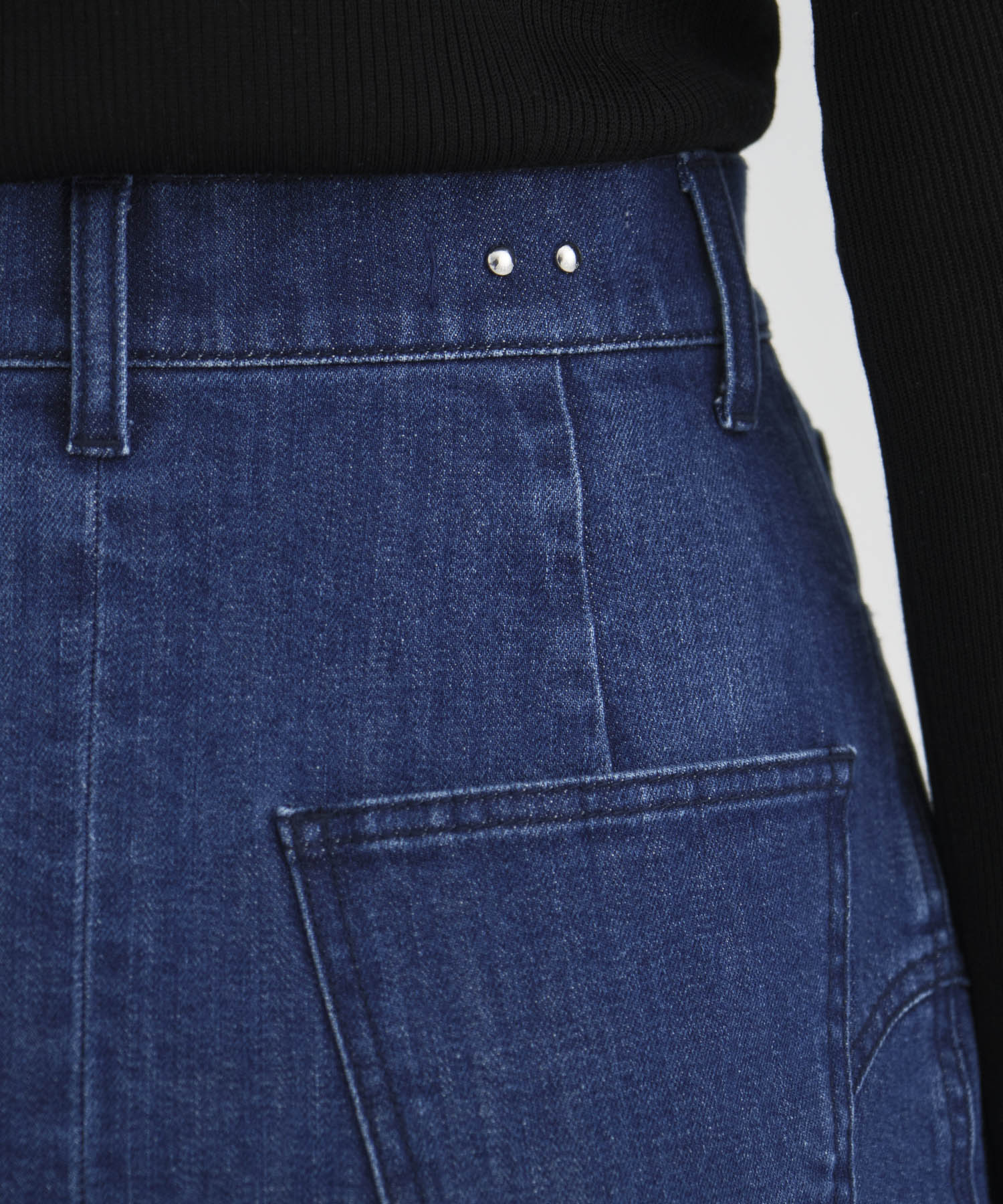 Cutting Stretch Denim Skirt RITAN