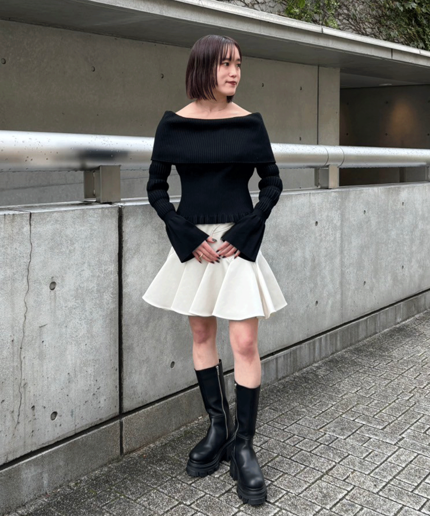 別注 SATIN BARATHEA FRILLED MINI SKIRT FETICO