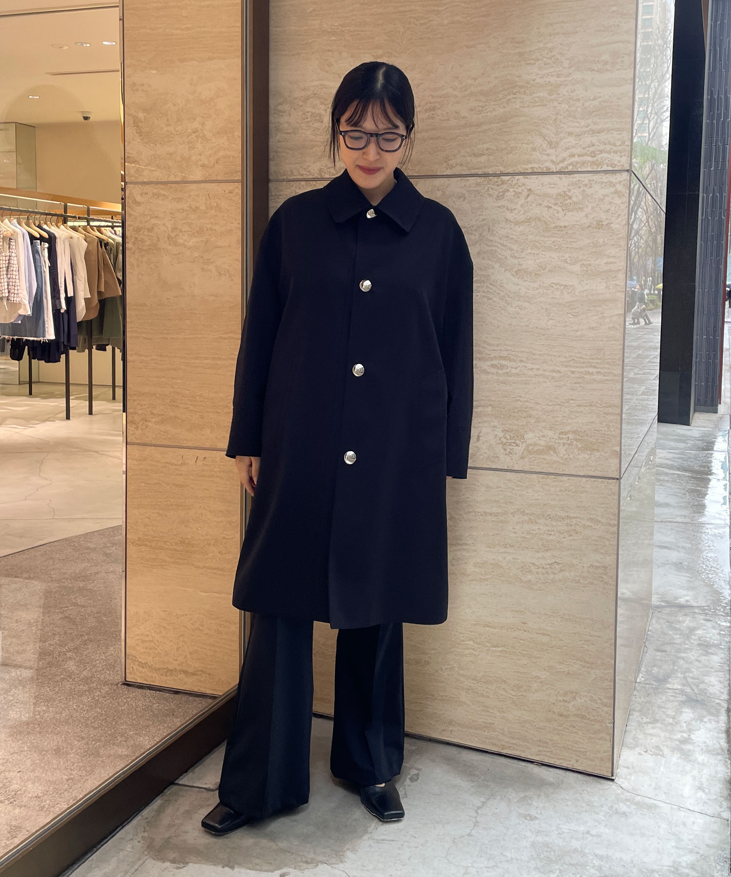 THE MIDDLE BAL COLLAR COAT(36 BLACK): THE RERACS: WOMENS