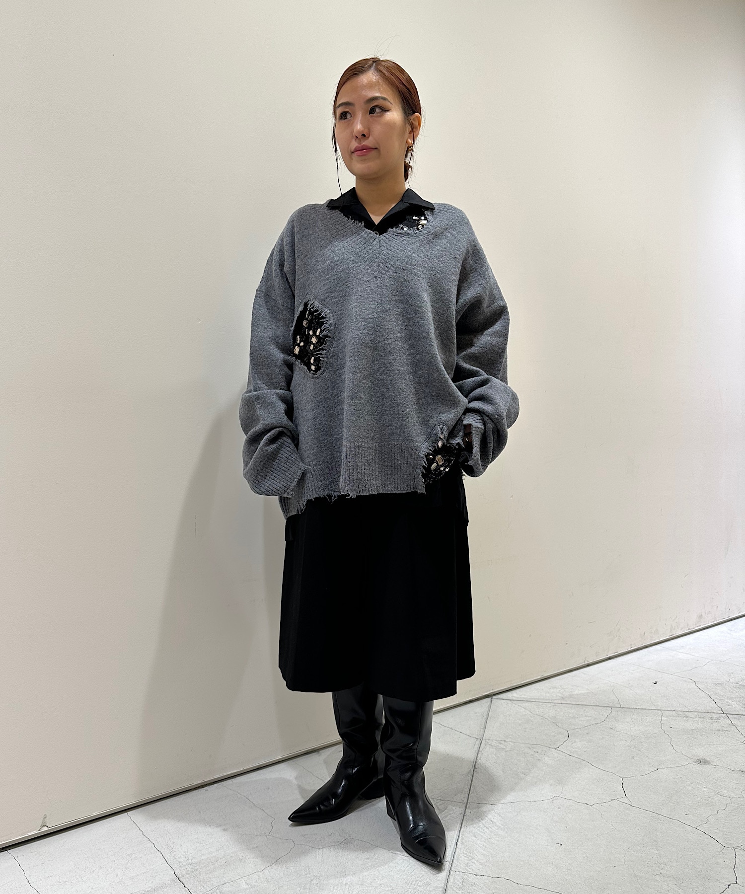 別注 エローデッドエンブロイダリーセーター EZUMi