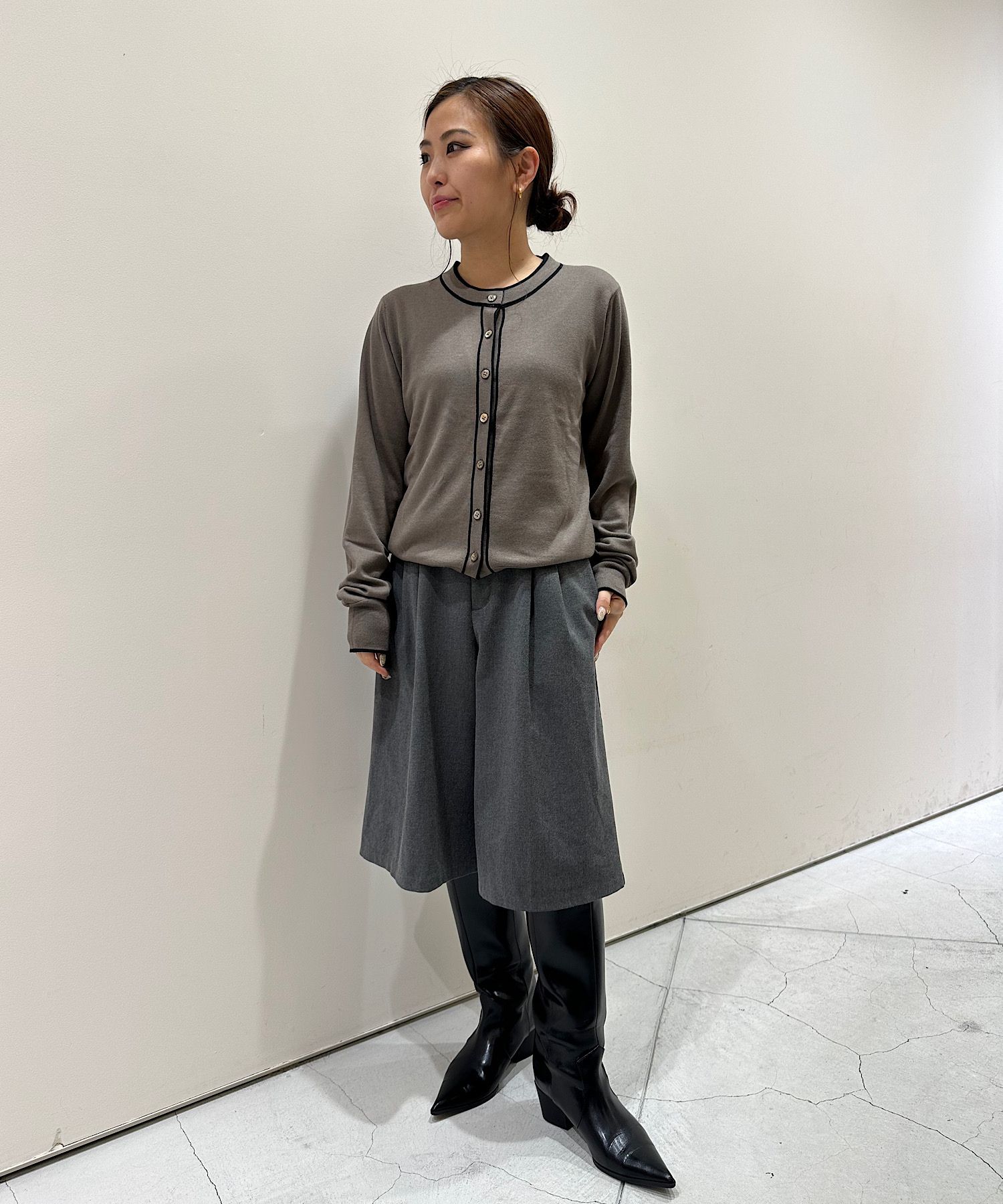 CASHMERE/SILK REVERSIBLE CREW NECK CARDIGAN THE TOKYO