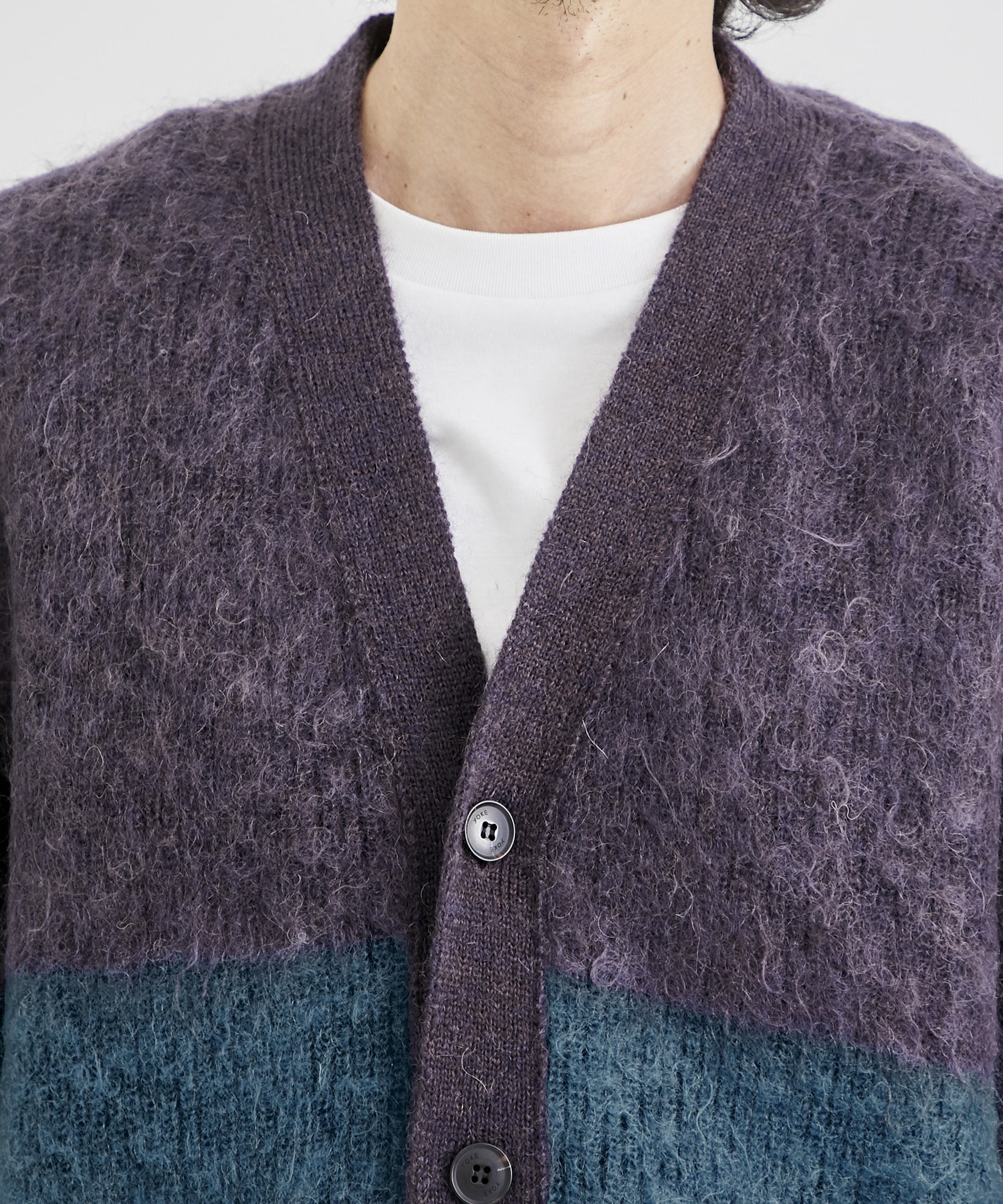 MOHAIR BORDER CARDIGAN ｜ YOKE