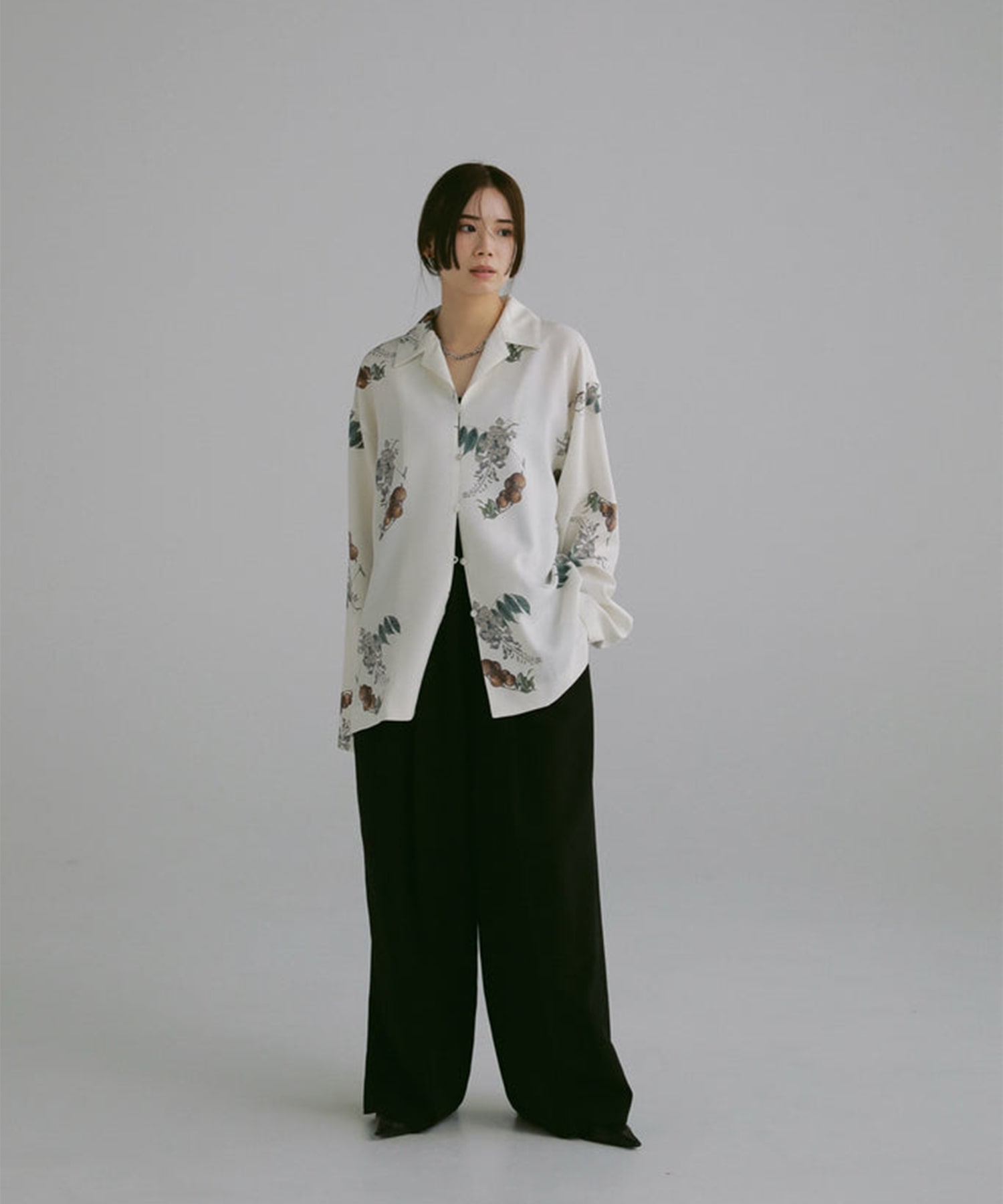 botanical open collar shirts Louren