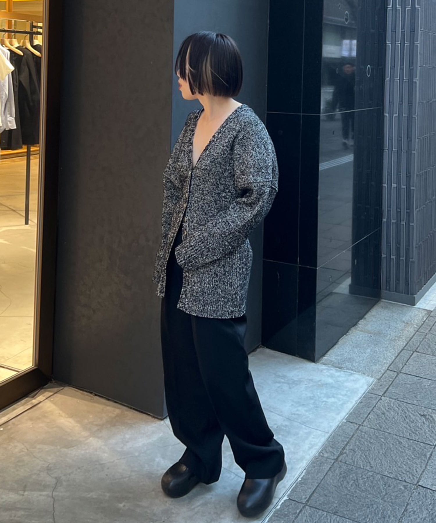 別注 Tweed Like Knit Cardigan AKIRANAKA