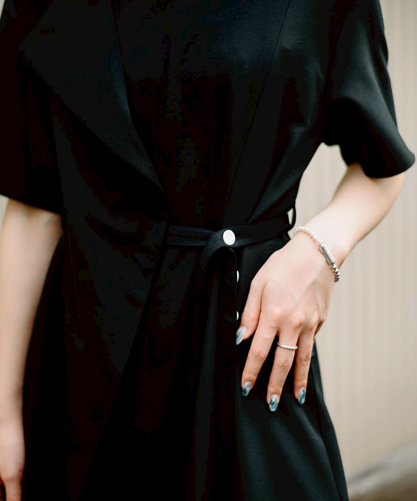 Heike combi tex jersey dress BLK AKIRANAKA