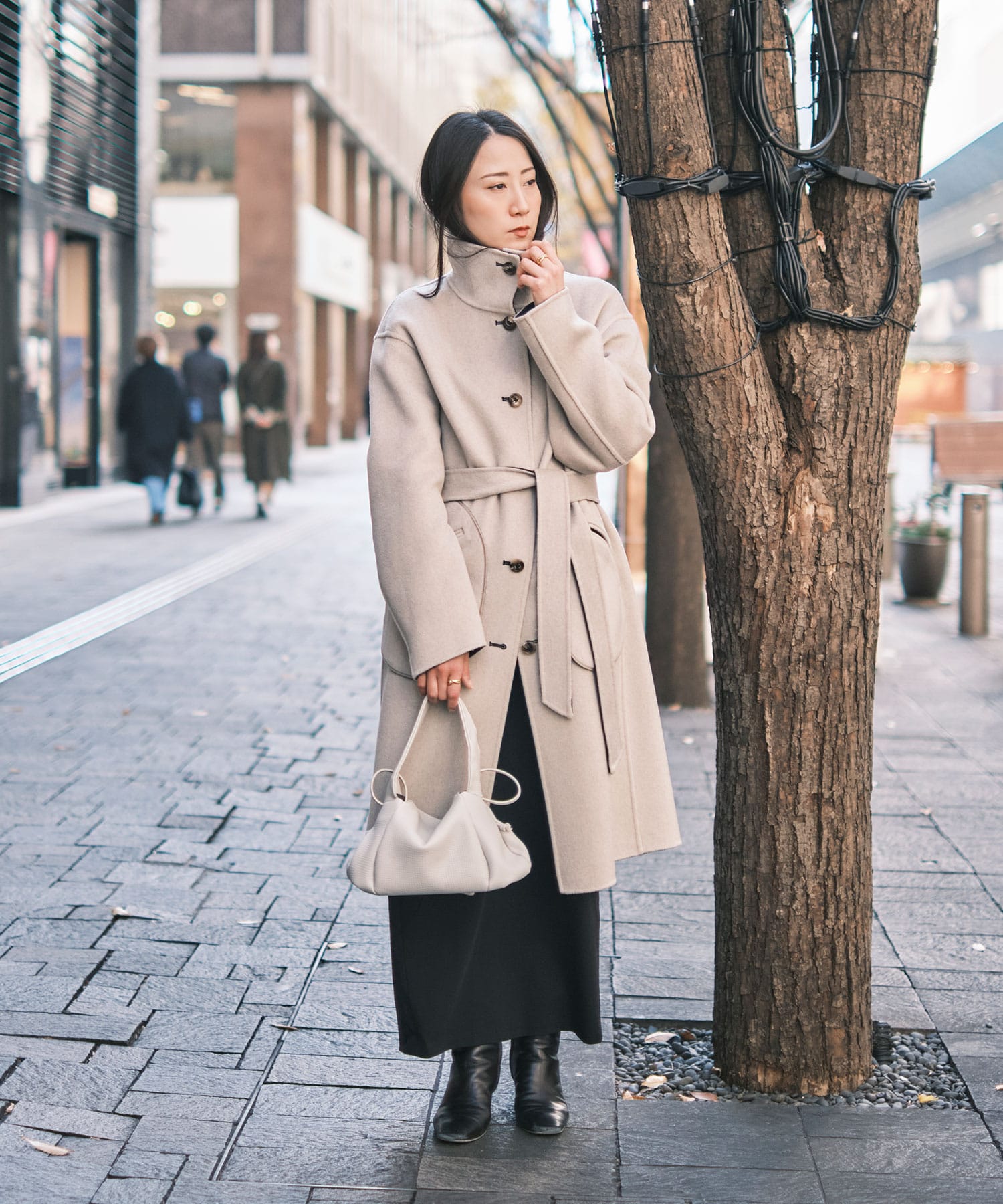 CASHMERE/SILK/WOOL STAND OVER COAT THE TOKYO