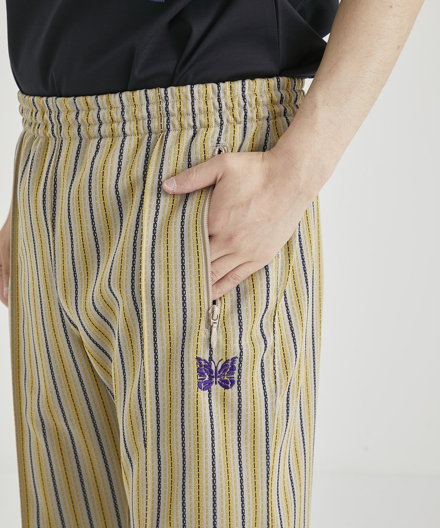 Track Pant - Poly Jq.Stripe ｜ NEEDLES