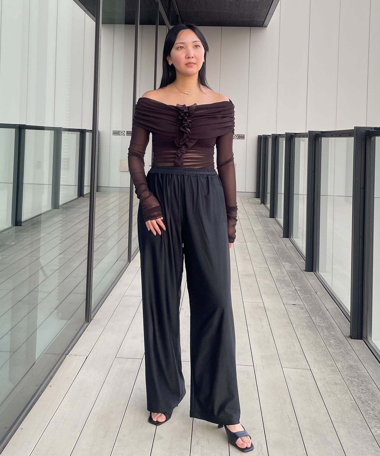 TULLE FRILLED BODYSUIT FETICO