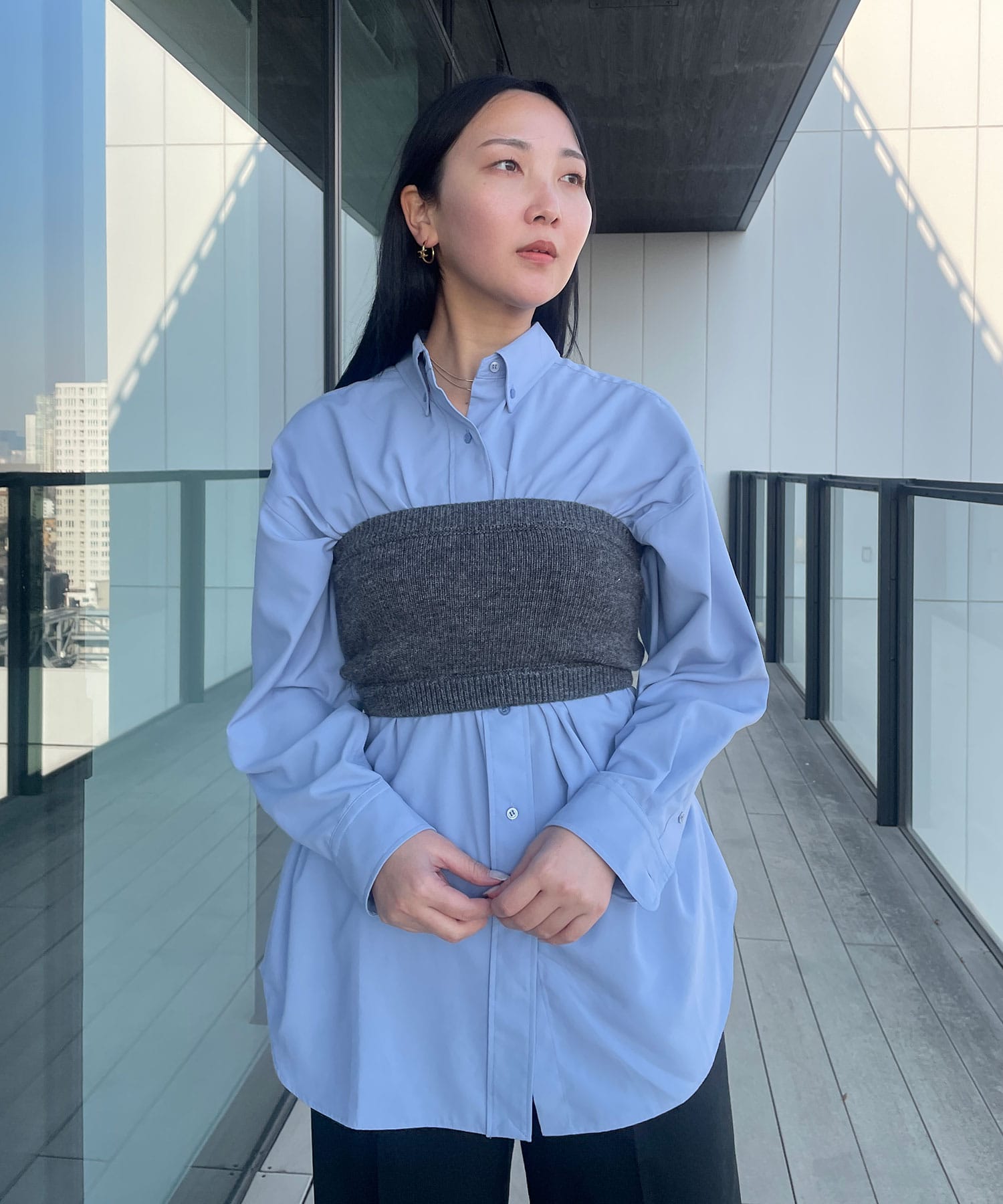 【WEB限定】knit bare top Louren