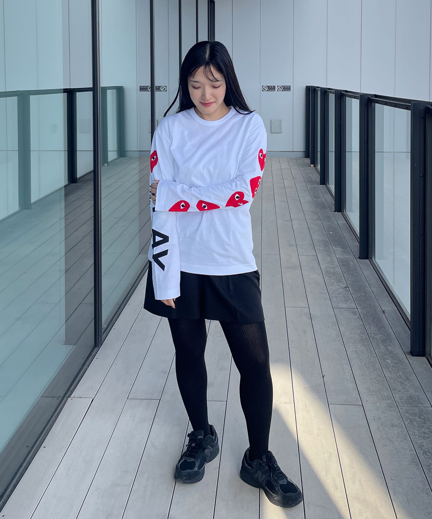 T-SHIRT PLAY LONG SLEEVE SLEEVE PRINT PLAY Comme des Garcons