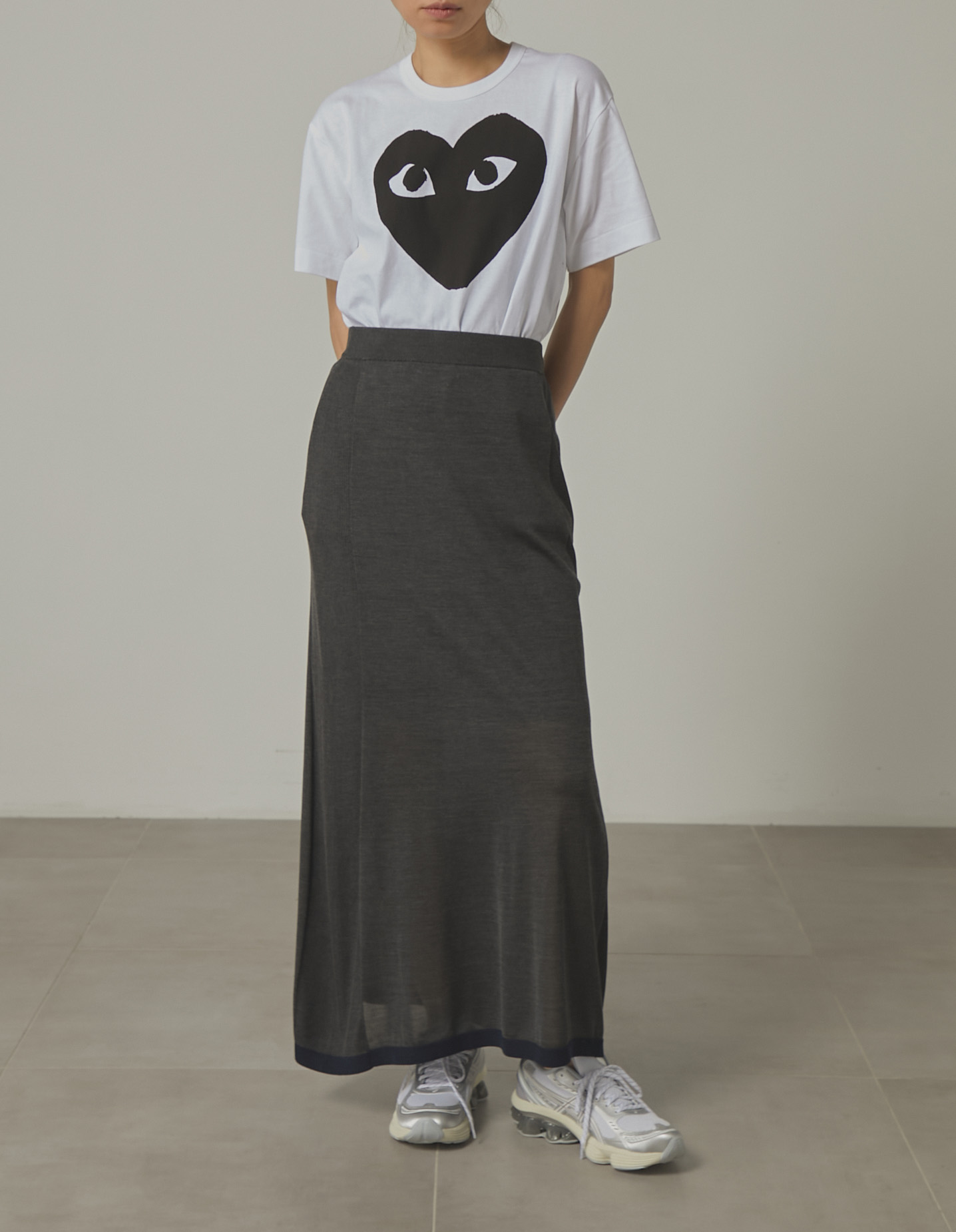 別注 Washable Silk Pencil Skirt CINOH
