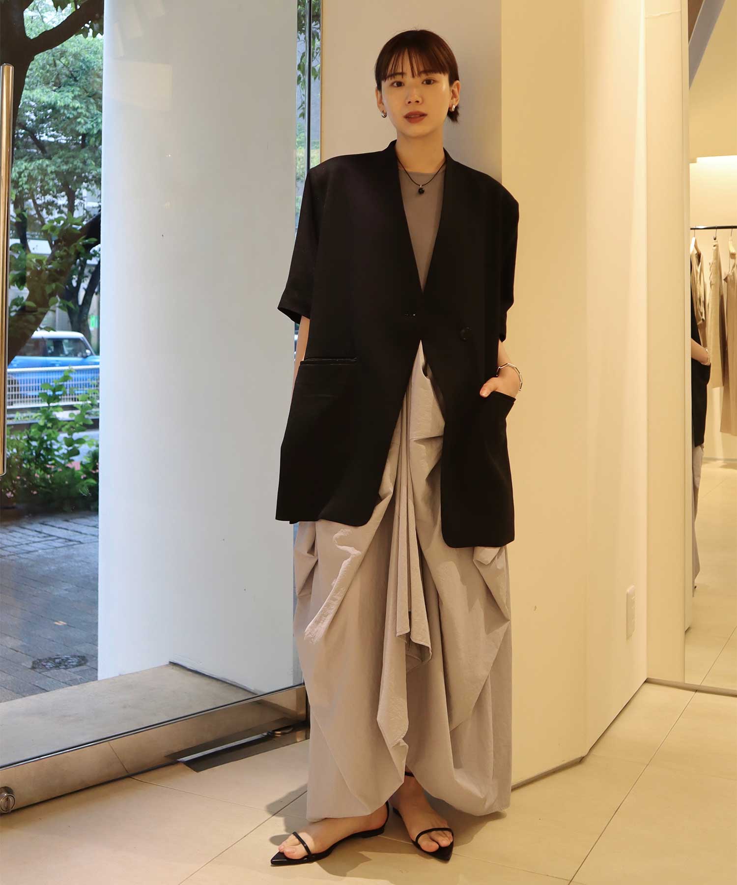 別注 side slit half sleeve jacket Louren