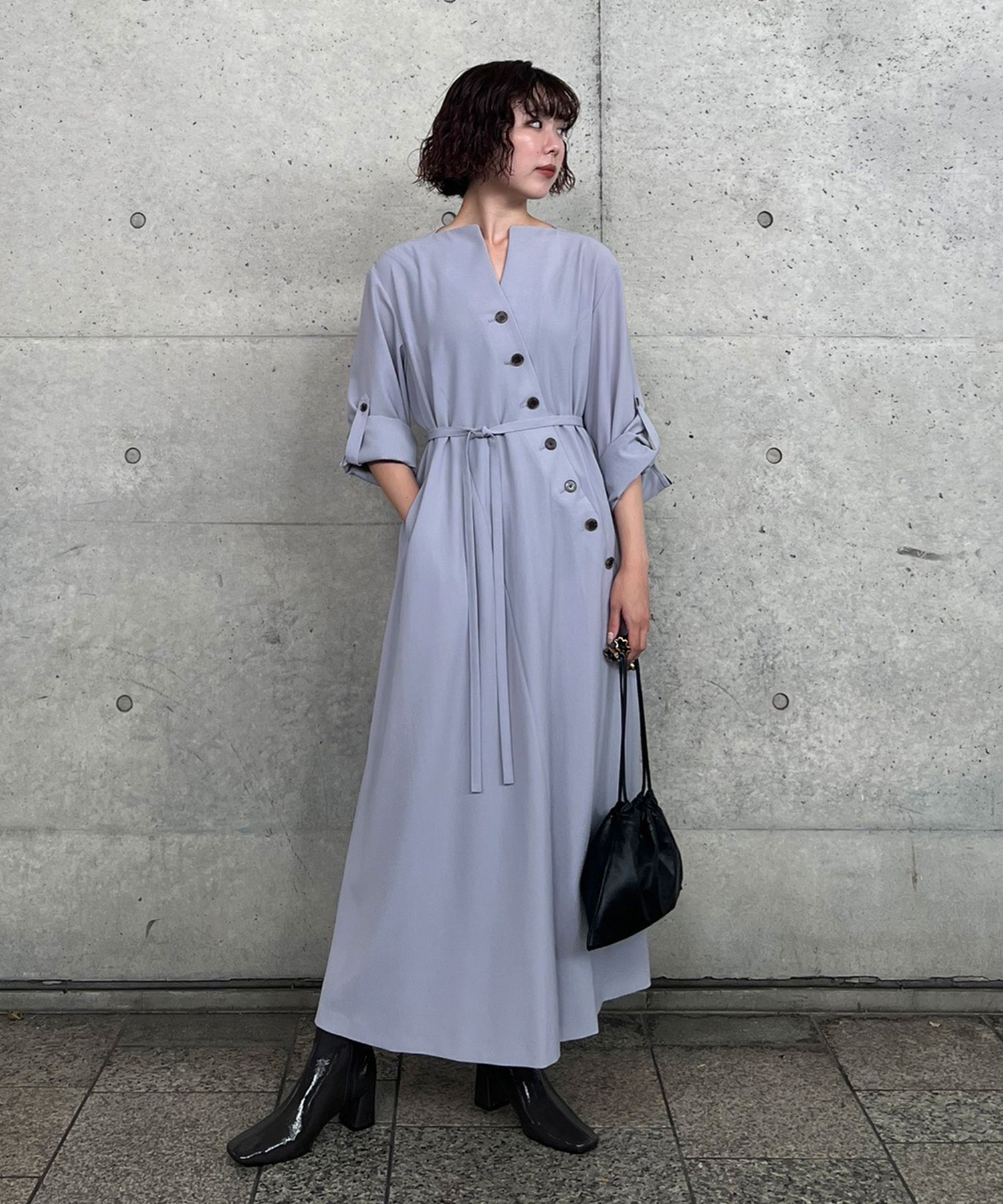 別注 Sesilia asymmetry panel dress LAV AKIRANAKA