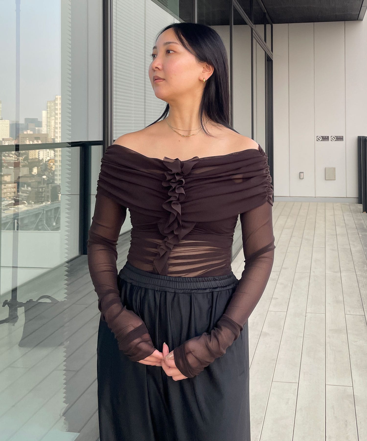 TULLE FRILLED BODYSUIT FETICO