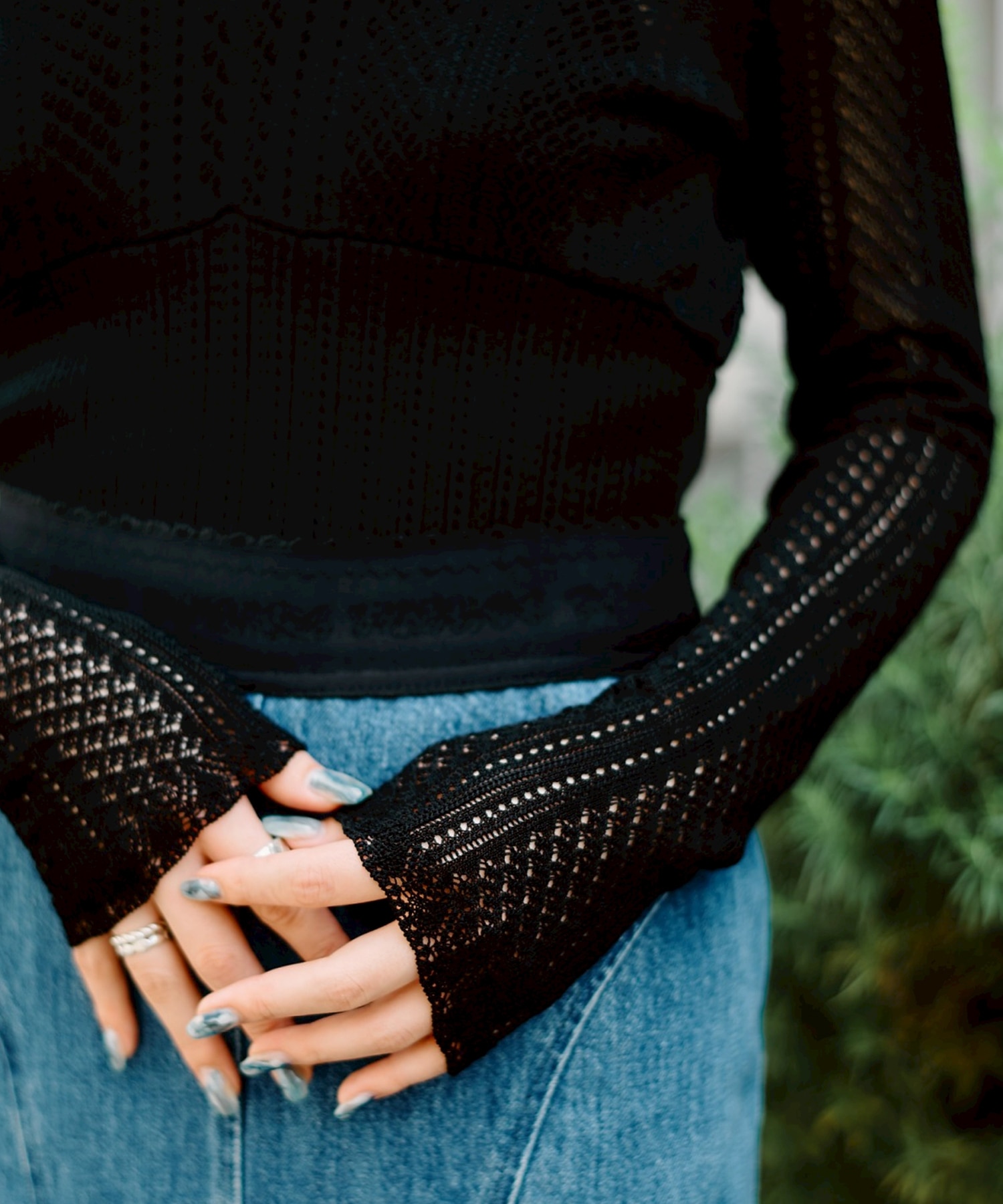LACE KNIT SAILOR COLLAR BODYSUIT FETICO