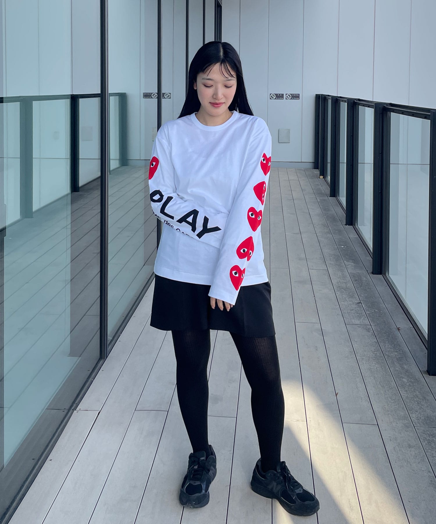 T-SHIRT PLAY LONG SLEEVE SLEEVE PRINT PLAY Comme des Garcons