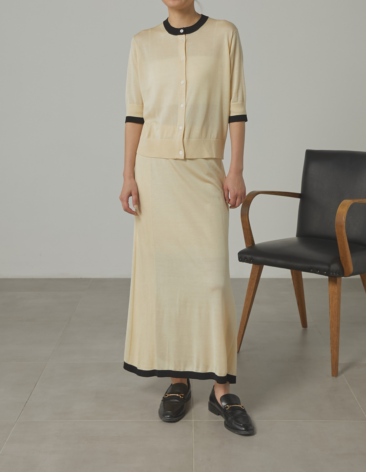 別注 Washable Silk Half Sleeve Cardigan CINOH