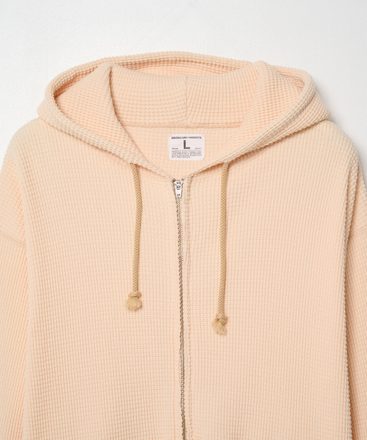 WAFFLE SWEAT HOODED ZIP MASSES
