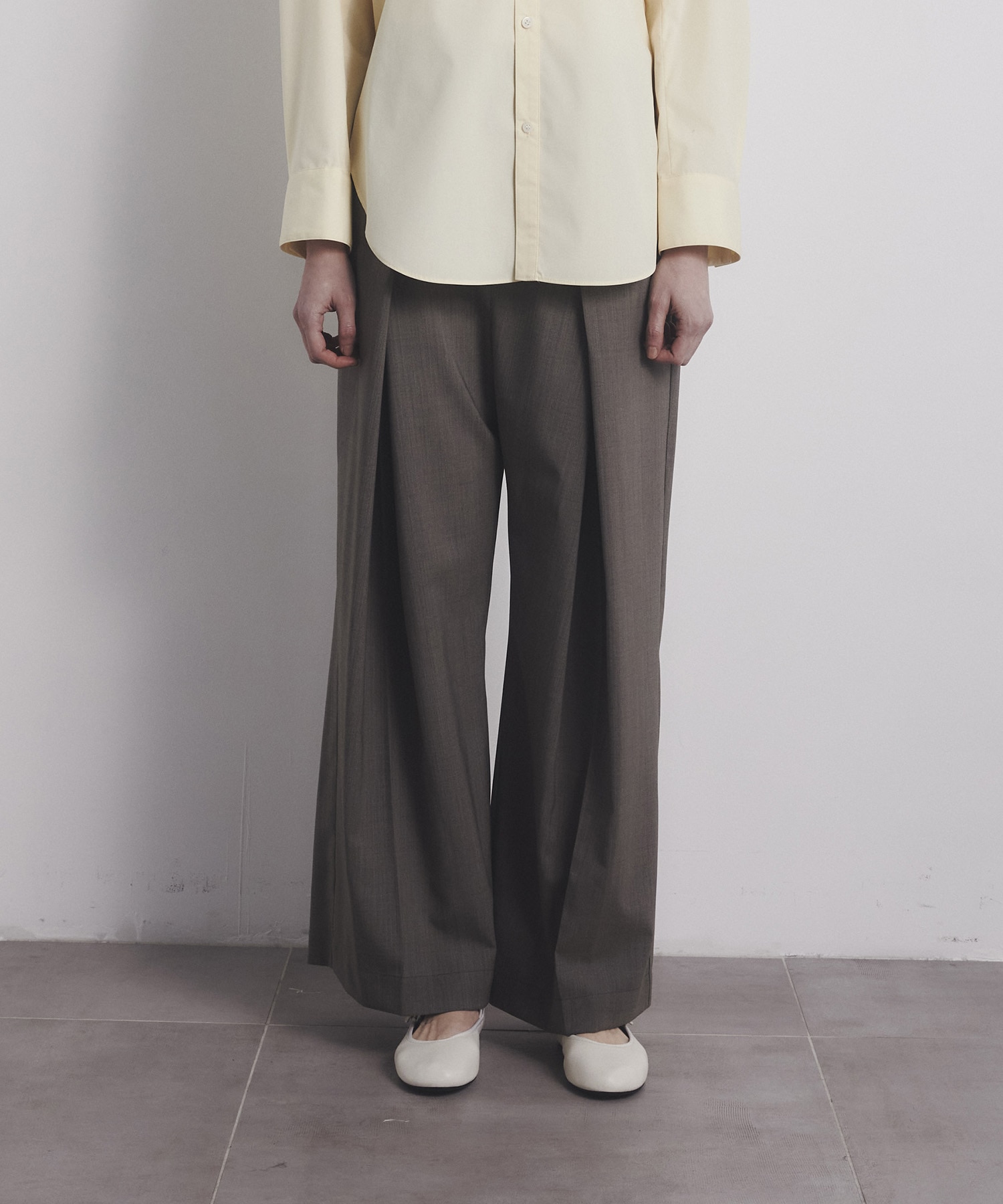 Belt Arranged Tuck Wide Pants CITY TOKYO