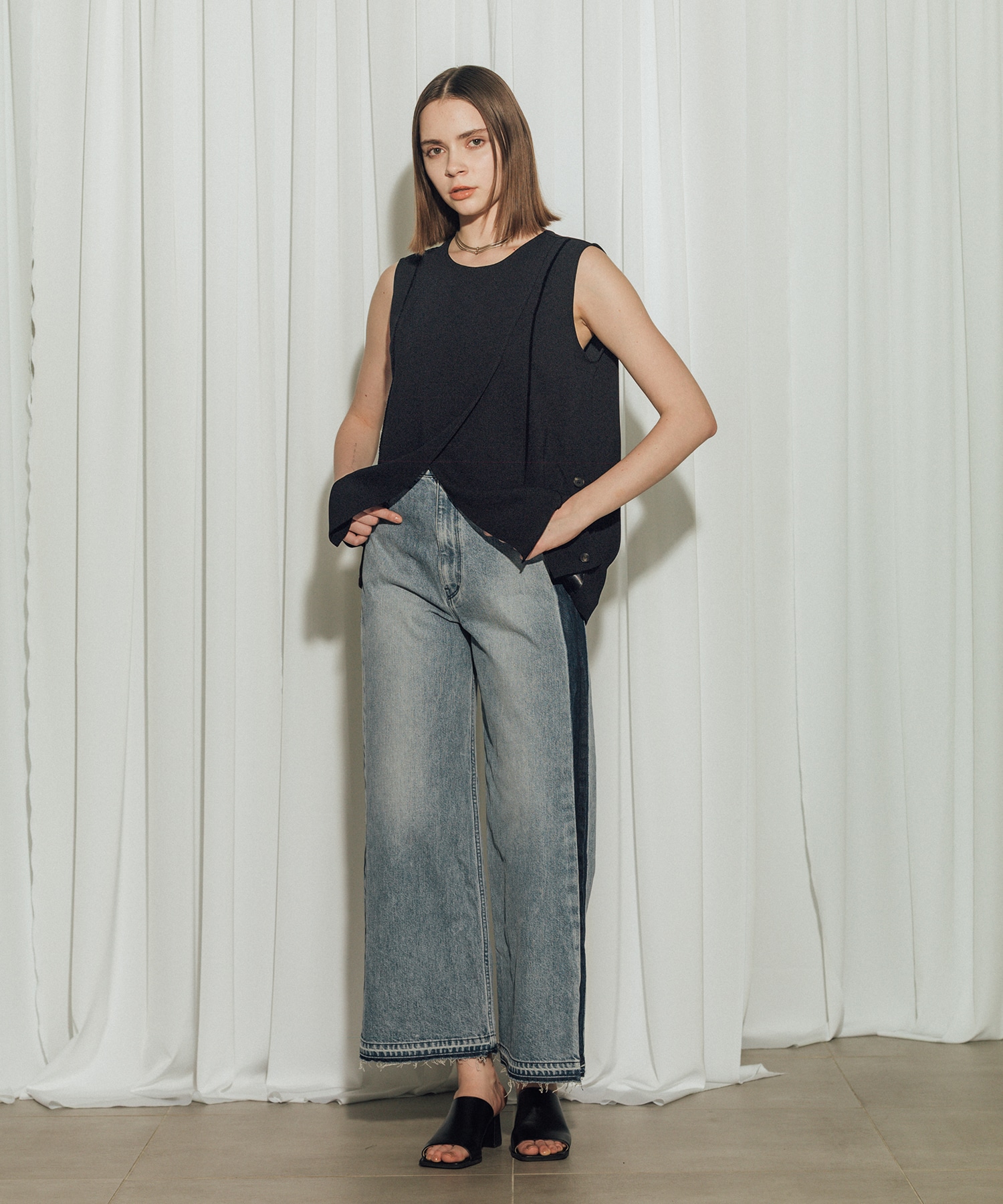 Back Satin Georgette Tops CITY TOKYO