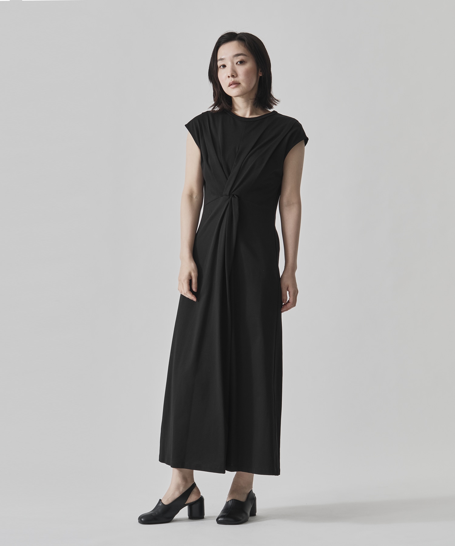 Shoulder Tuck Twist Dress CITY TOKYO