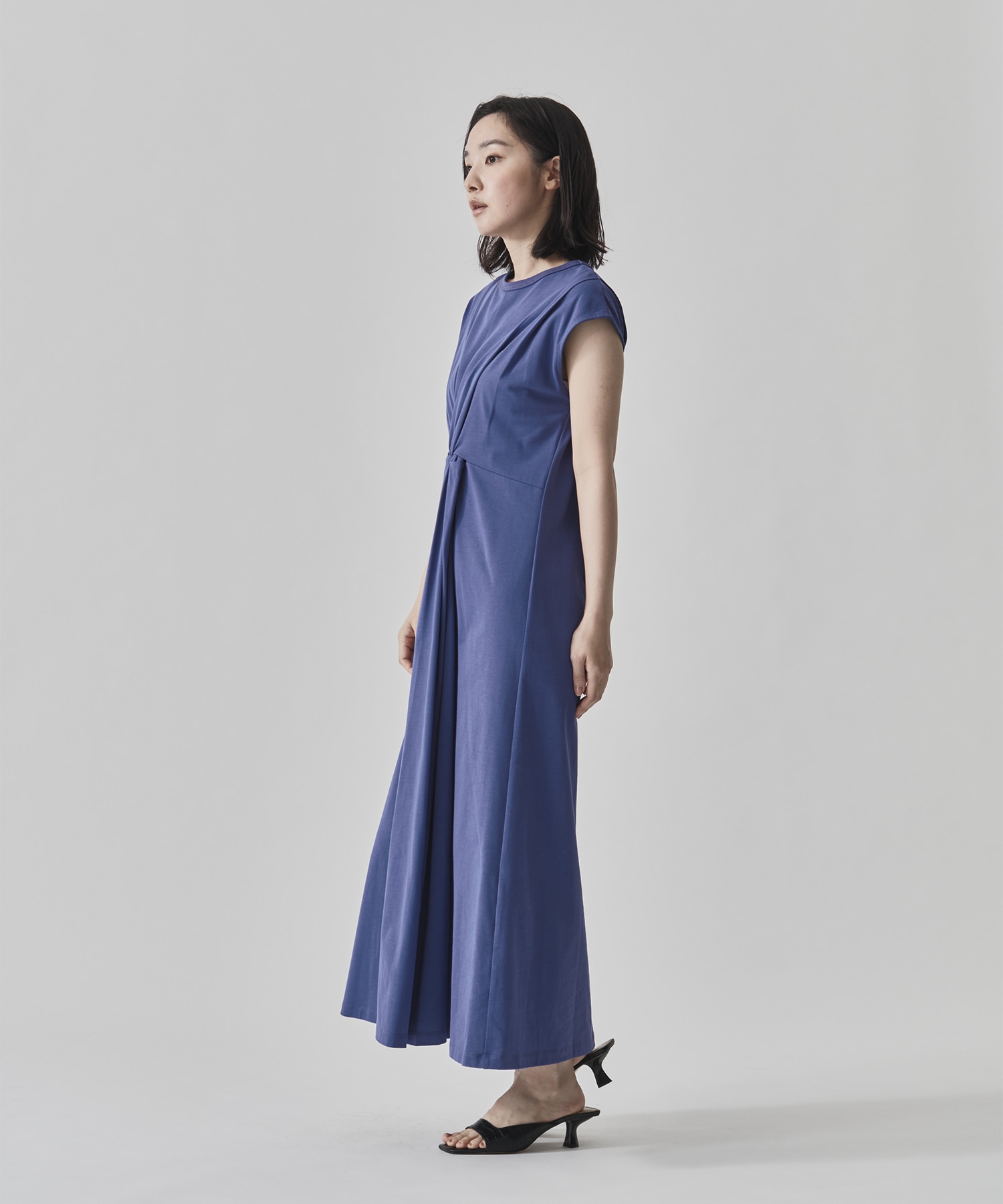 Shoulder Tuck Twist Dress CITY TOKYO