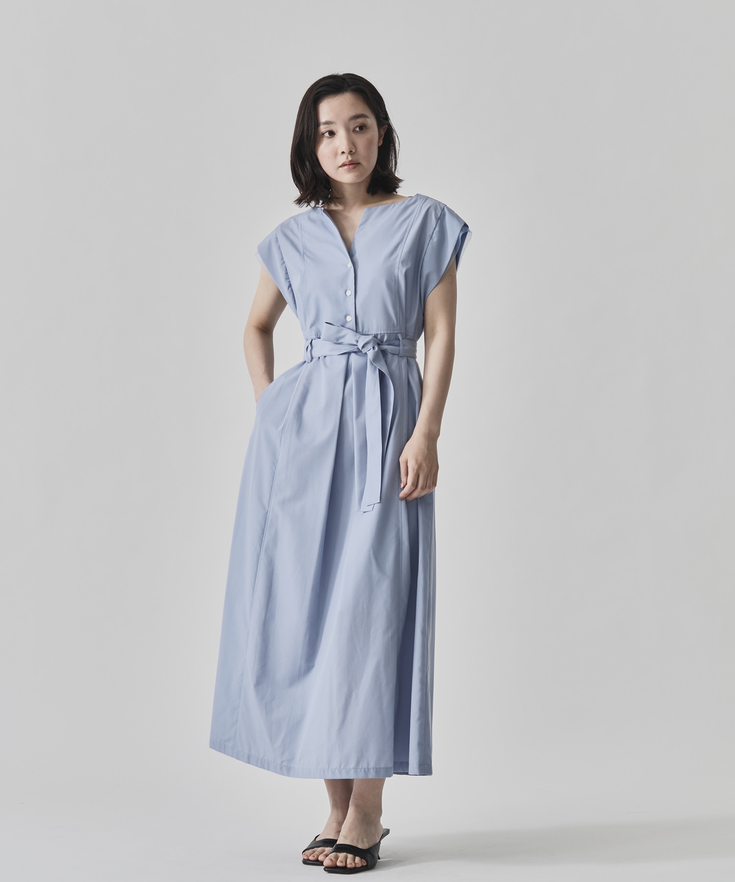 Chambray Belted Dress CITY TOKYO