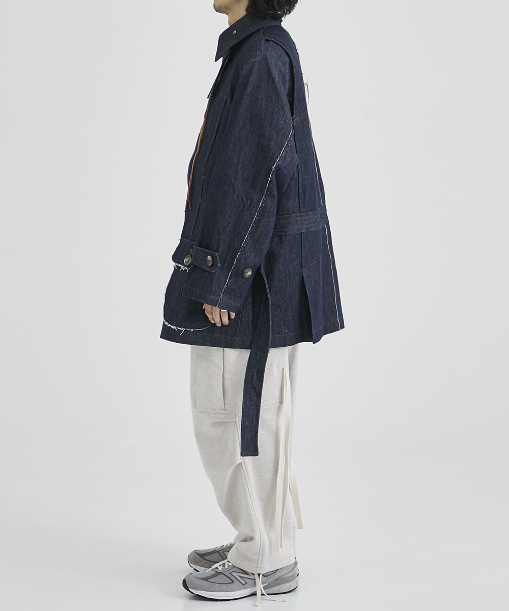 Norfolk jacket coat(1 BLUE): KHOKI: MEN｜THE TOKYO ONLINE STORE