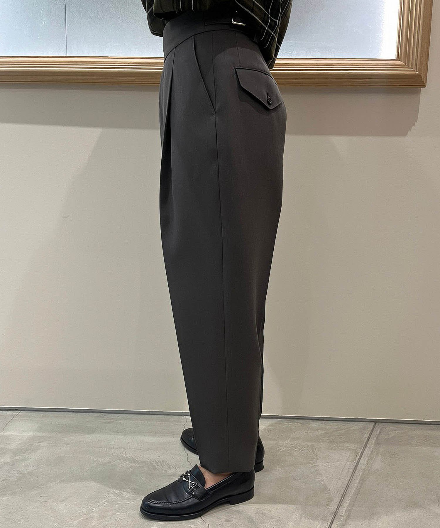 Lownn NEO Pleated Wide Trousers スラックスパンツ-