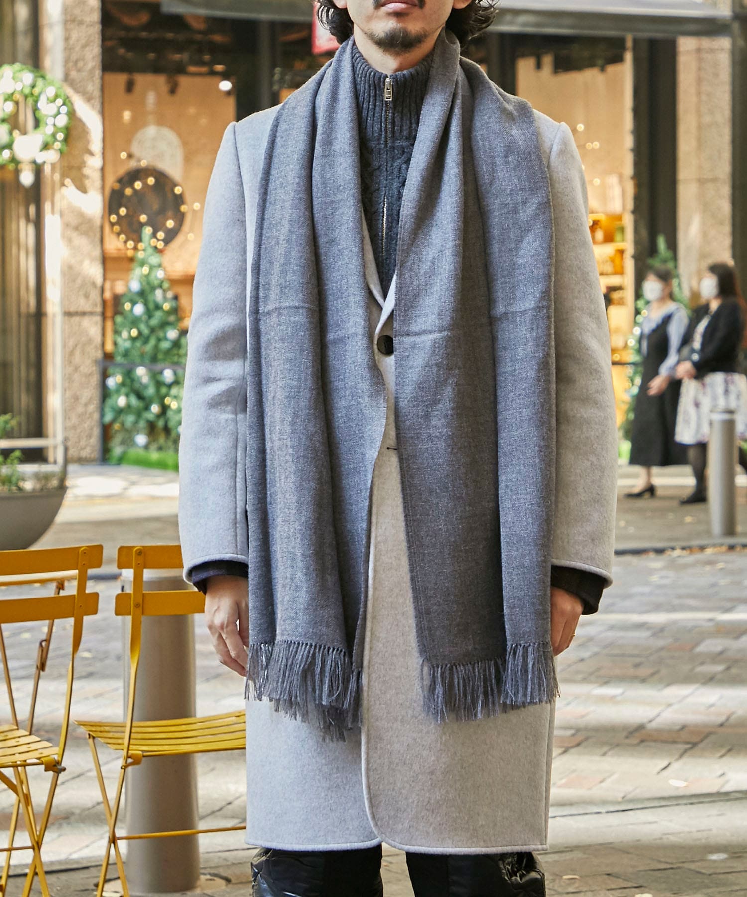 Non Brushed Large Stole(FREE GREY): THE INOUE BROTHERS: MENS 