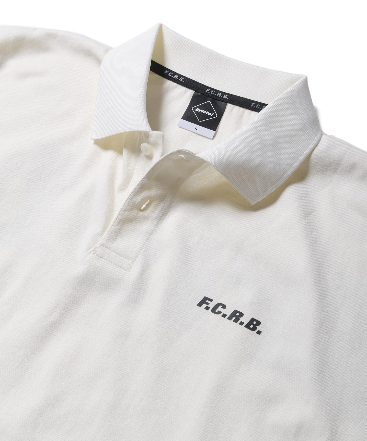 L 新品 FCRB 19SS BIG LOGO POLO WHITE www.krzysztofbialy.com