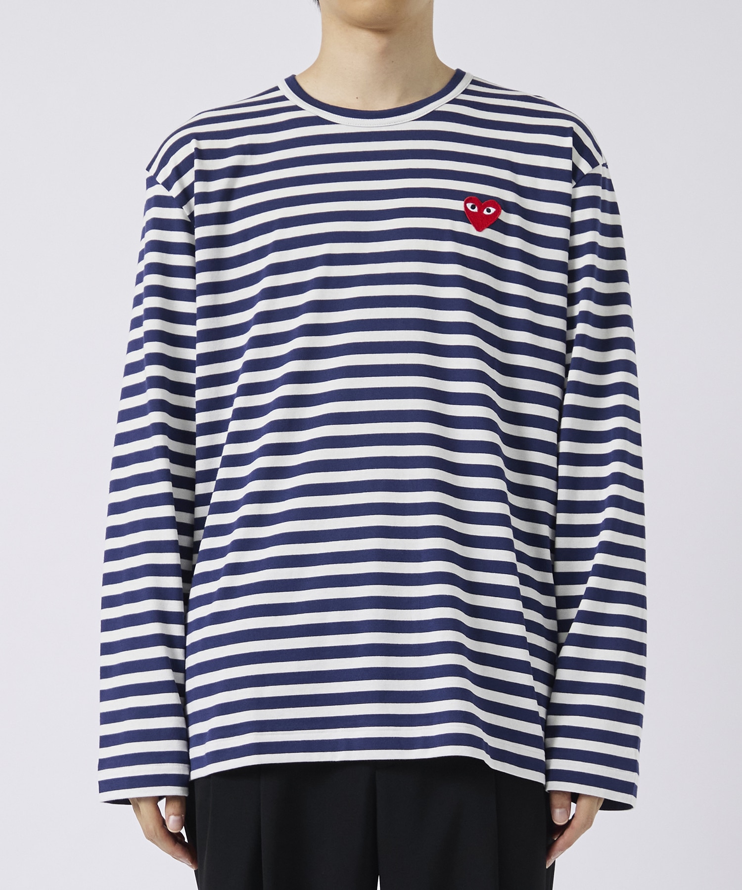 AX-T010-051 L/S T-SHIRT RED EMBLEMRED HEART PLAY COMME des GARCONS