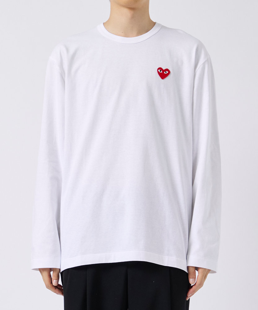 AX-T118-051 L/S T-SHIRT RED EMBLEMRED HEART PLAY COMME des GARCONS