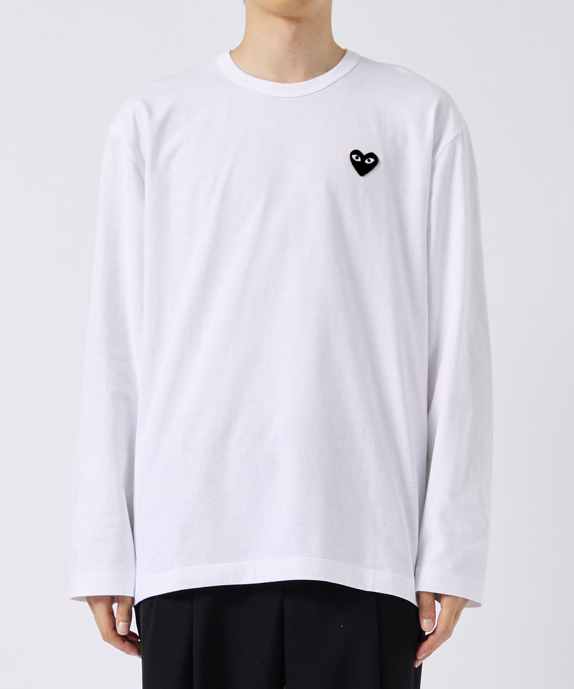 AX-T120-051 L/S T-SHIRT BLACK EMBLEMBLACK HEART PLAY COMME des GARCONS