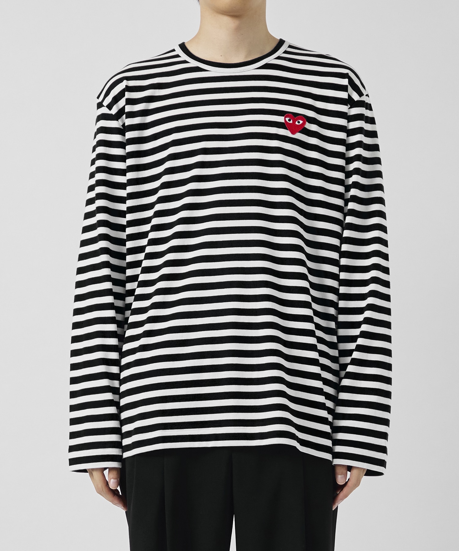 AX-T164-051 L/S T-SHIRT RED EMBLEMRED HEART PLAY COMME des GARCONS