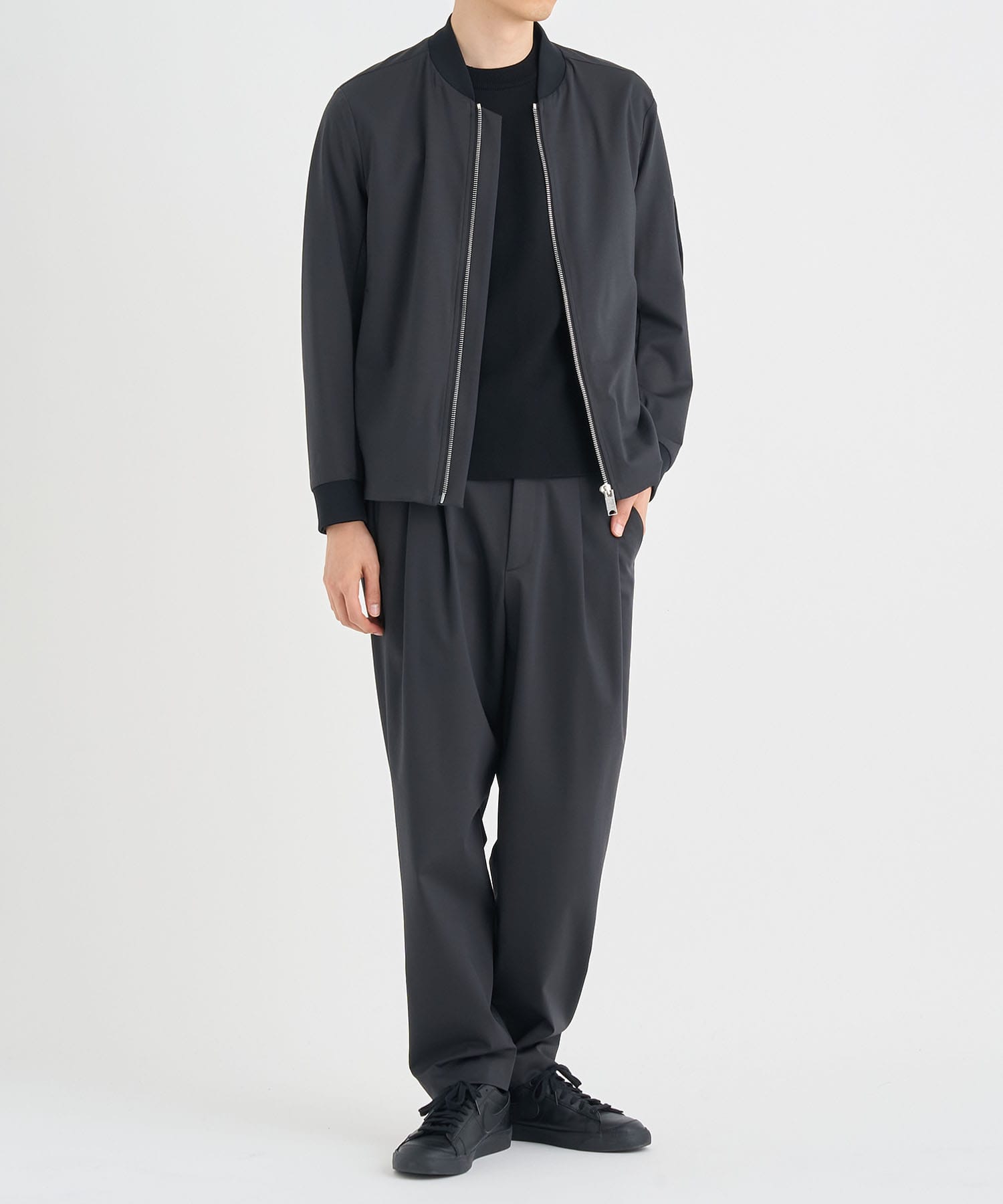 Matte Washable High Function Jersey Wide Tapered Pants THE TOKYO